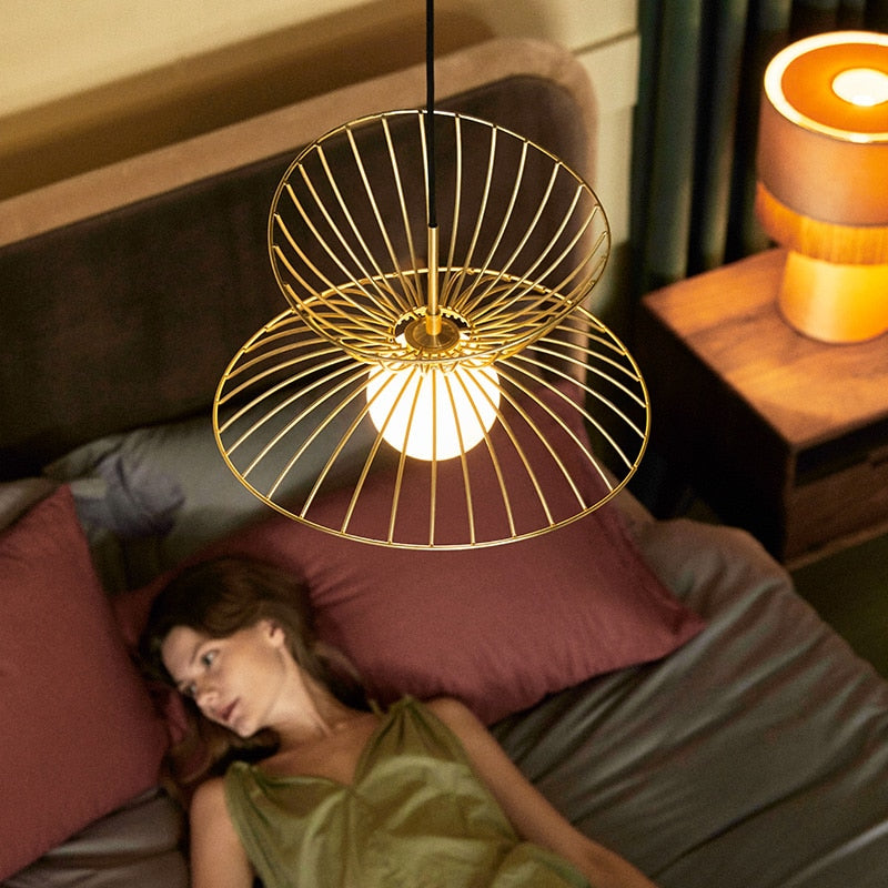 Ritta Luminaires  Suspension Vertigo LED Métal Noir/Or Salle à manger