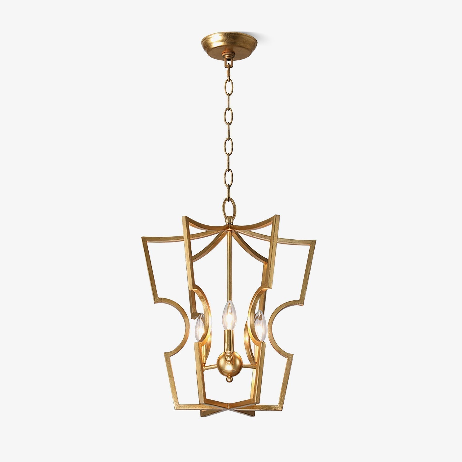 Lustra Lustre Cadre Lanternes Doré