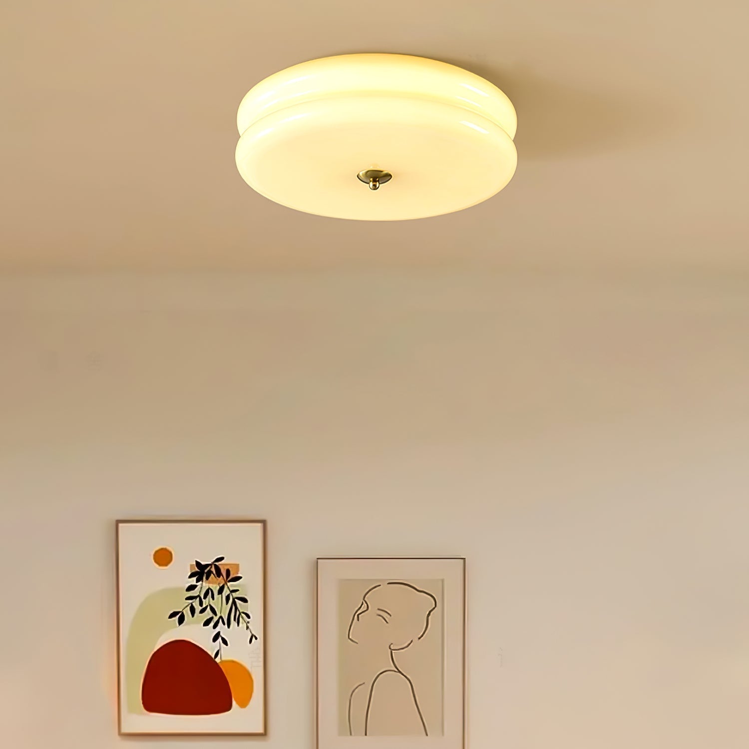 Lustra Plafonnier Art Déco Verre Vintage