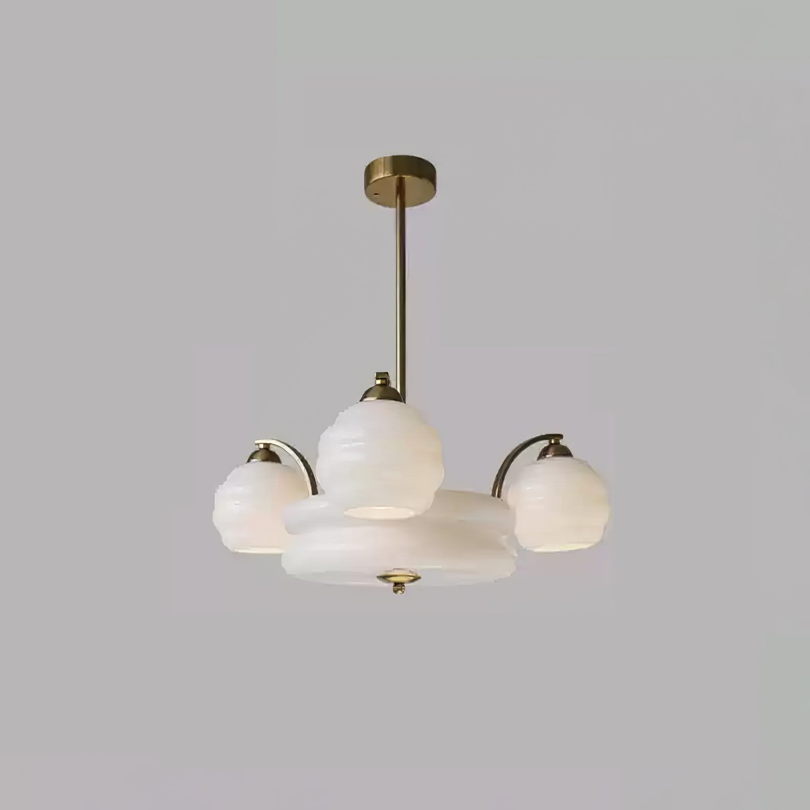 Lustra Lustre Art Déco Vintage avec Abat-jour en Verre