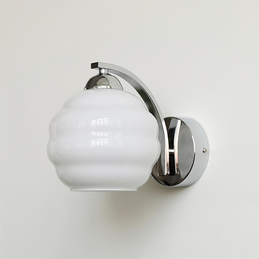 Lustra Wall Lamp Art Deco Glass Chrome