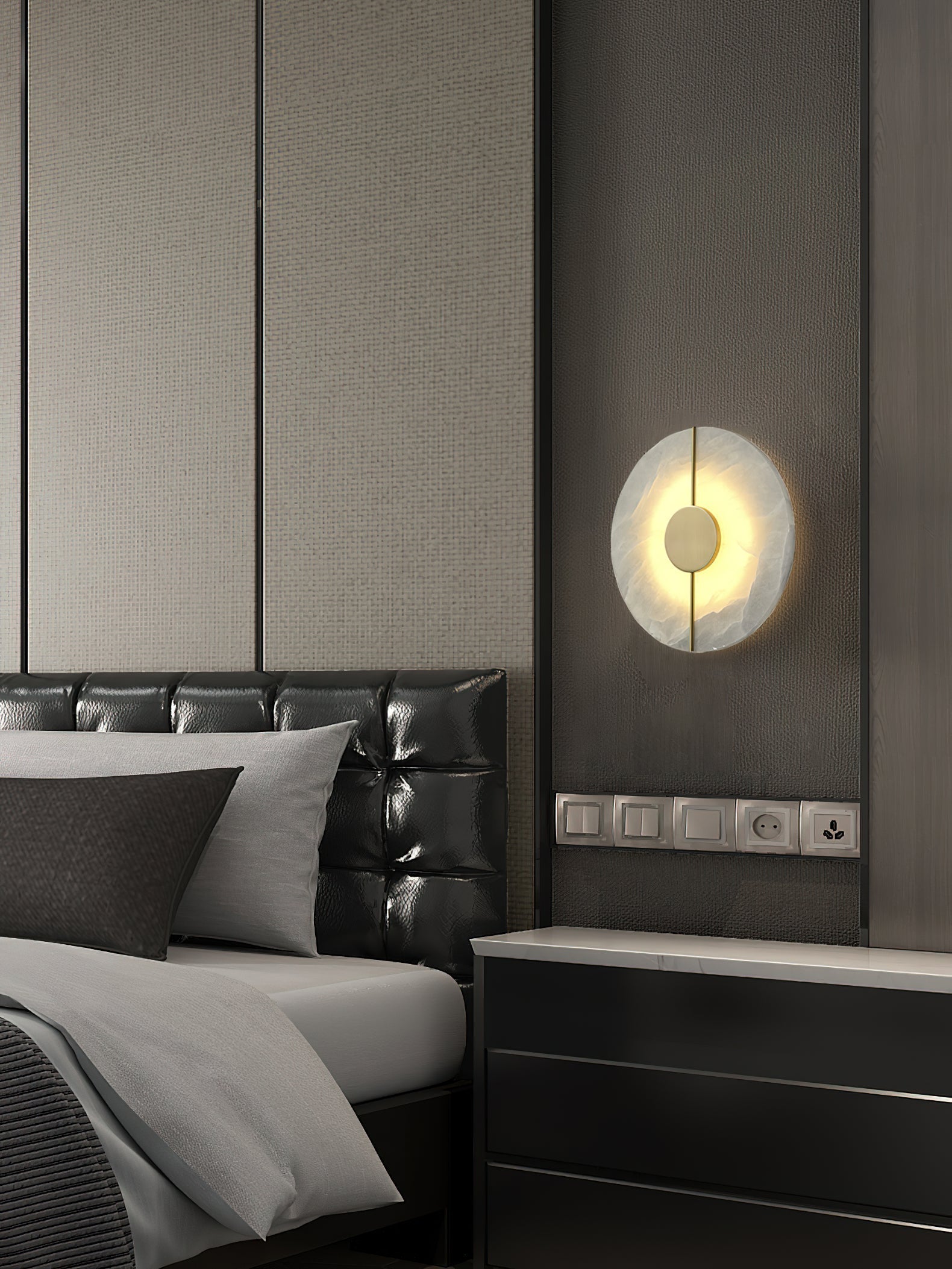 Waegnuvyo Moderne Minimaliste Albâtre Applique Murale