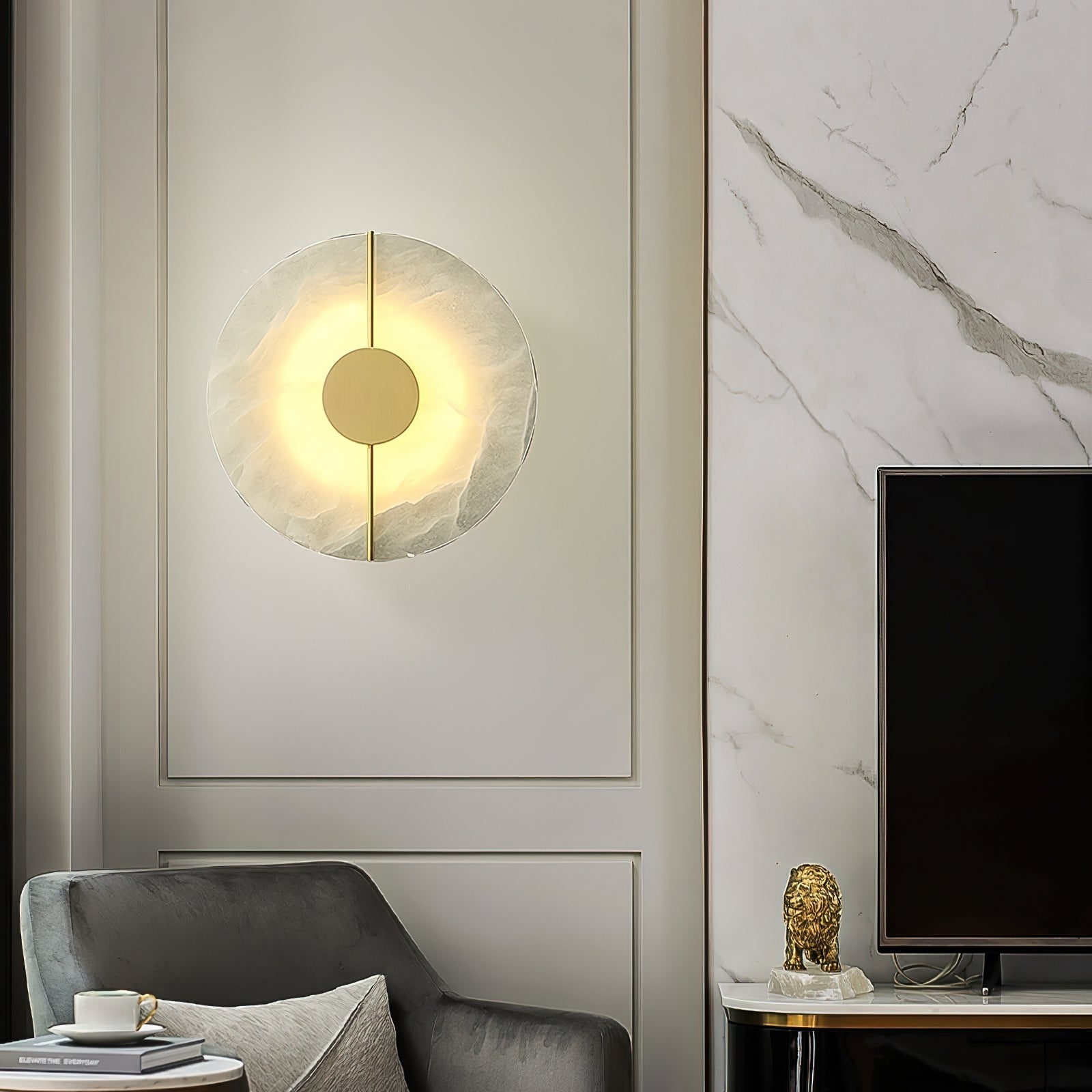 Waegnuvyo Moderne Minimaliste Albâtre Applique Murale
