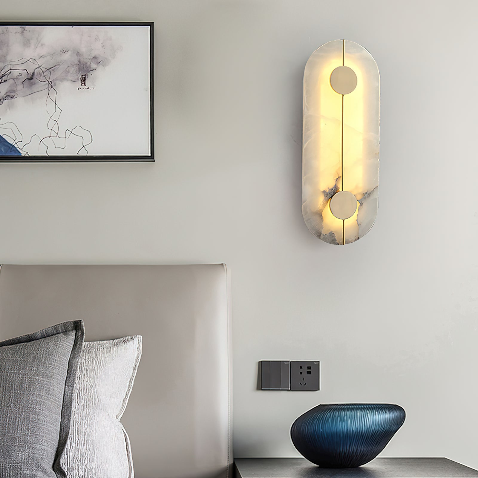 Waegnuvyo Moderne Minimaliste Albâtre Applique Murale