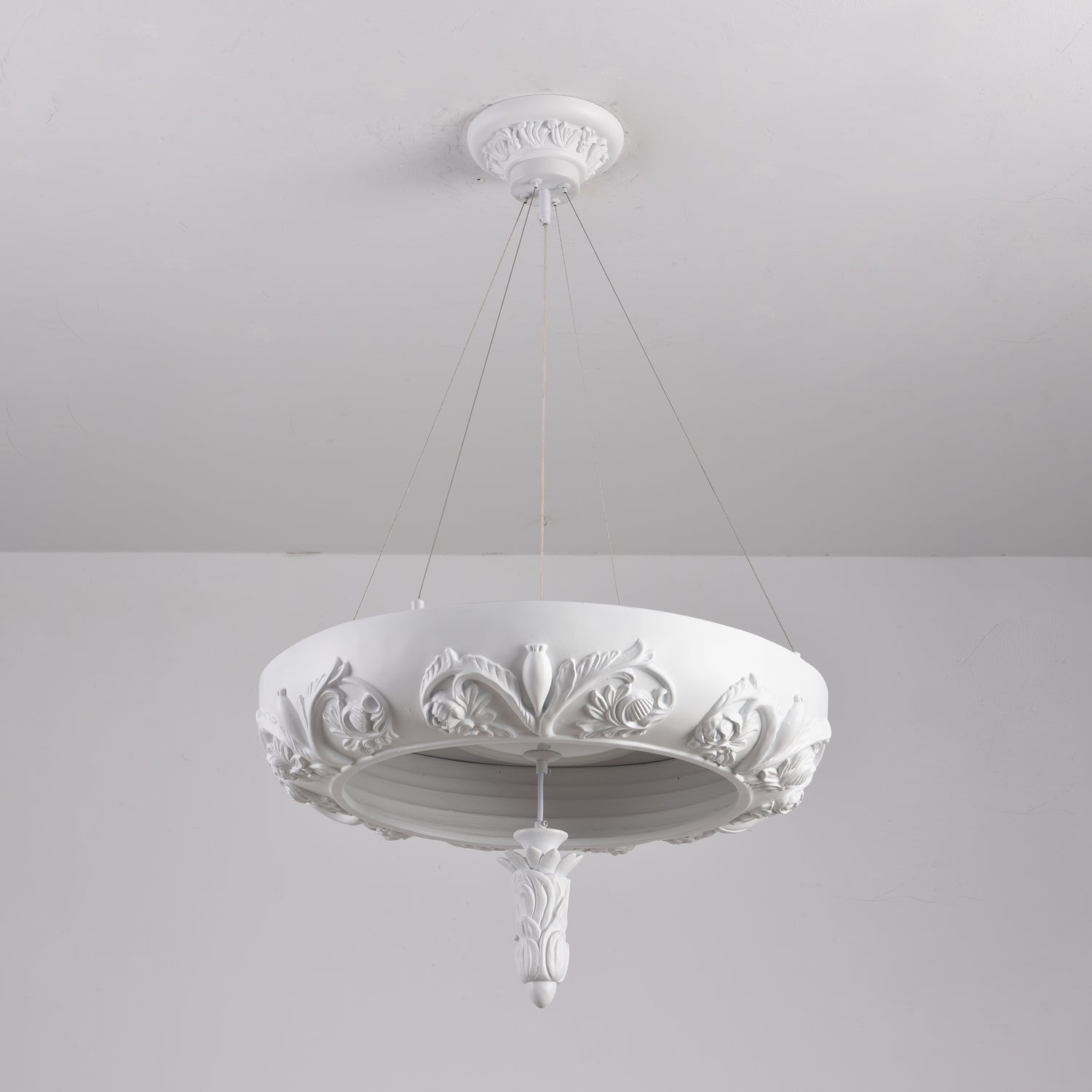Rococo Lustre Suspension en Plâtre
