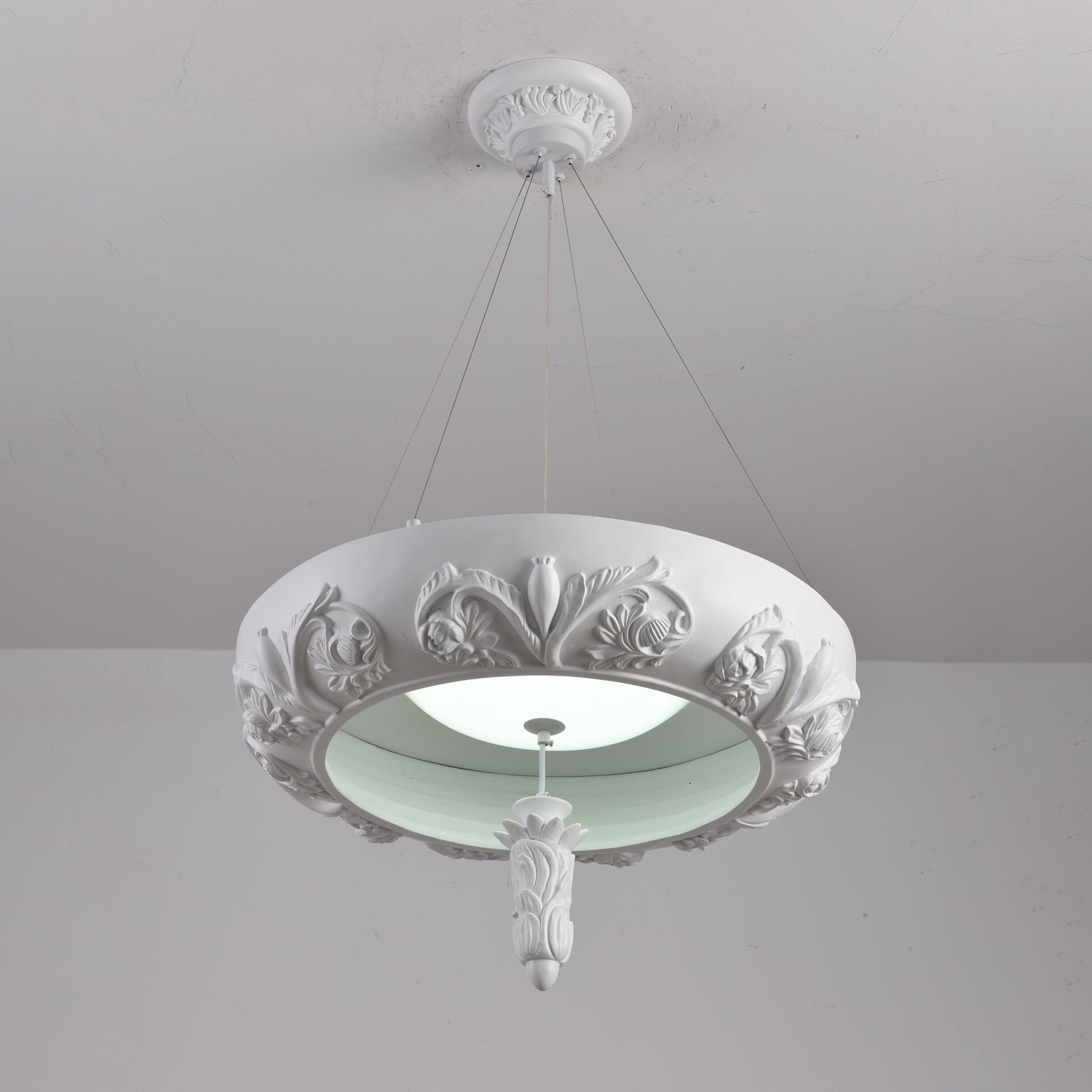 Rococo Lustre Suspension en Plâtre