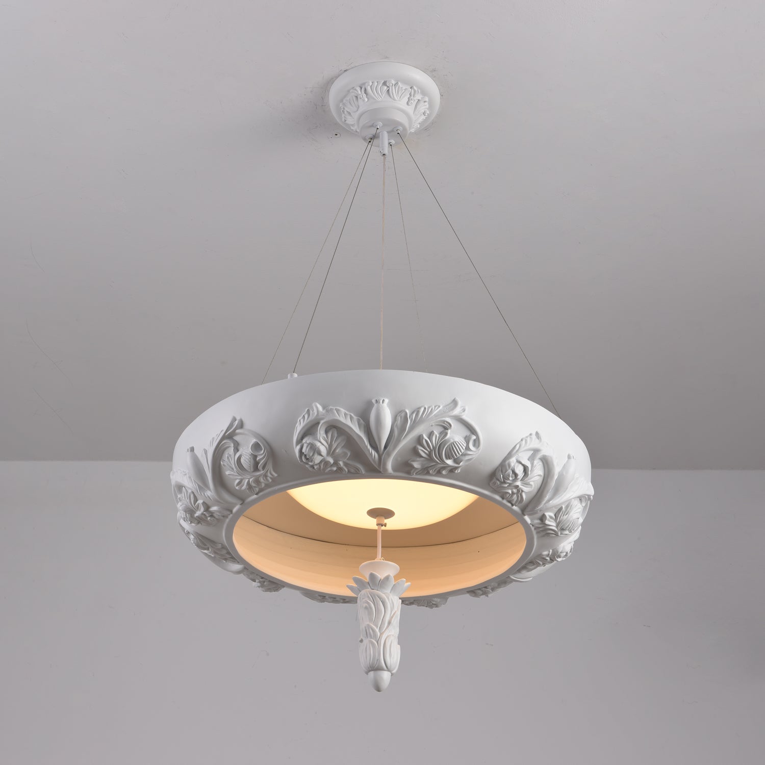 Rococo Lustre Suspension en Plâtre