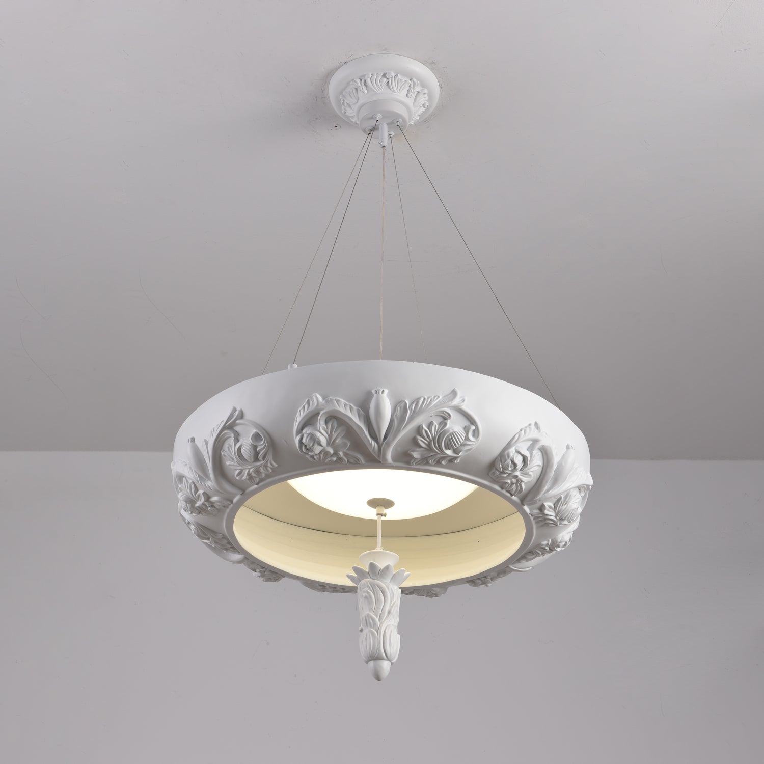 Rococo Lustre Suspension en Plâtre