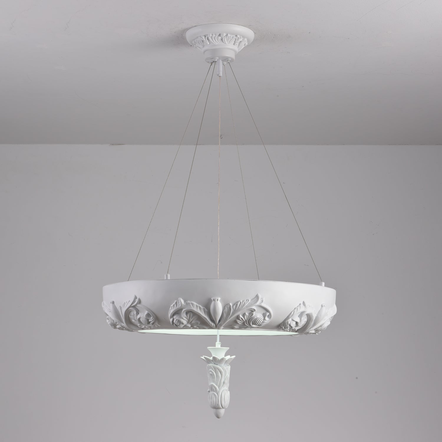 Rococo Lustre Suspension en Plâtre