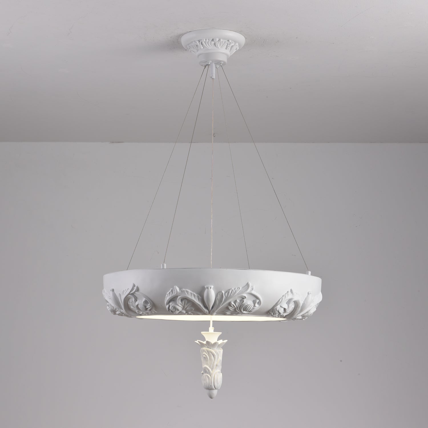 Rococo Lustre Suspension en Plâtre