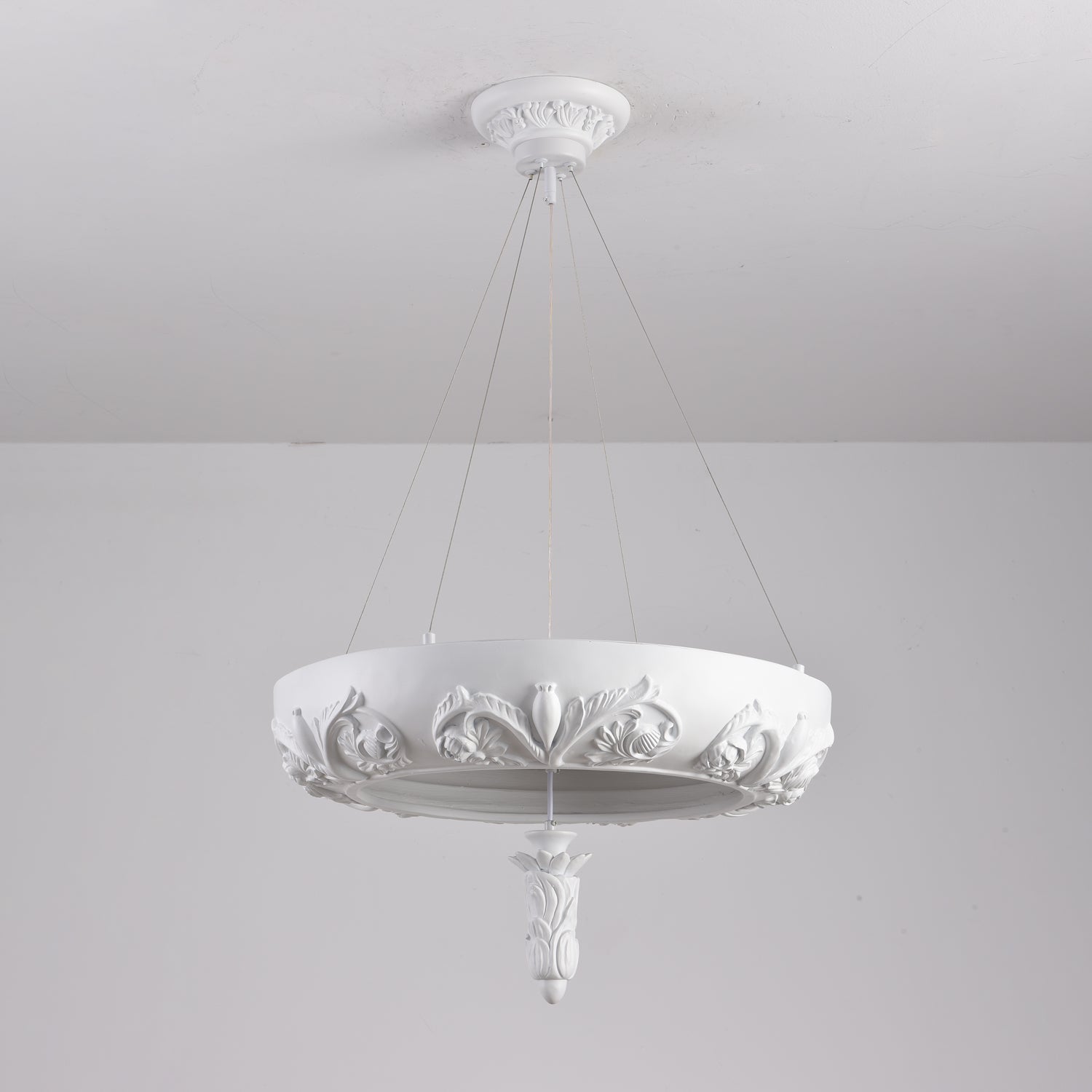 Rococo Lustre Suspension en Plâtre