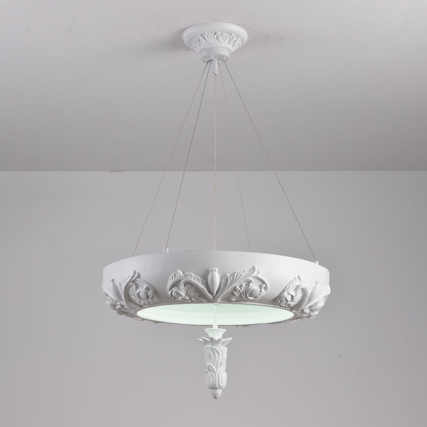 Rococo Lustre Suspension en Plâtre