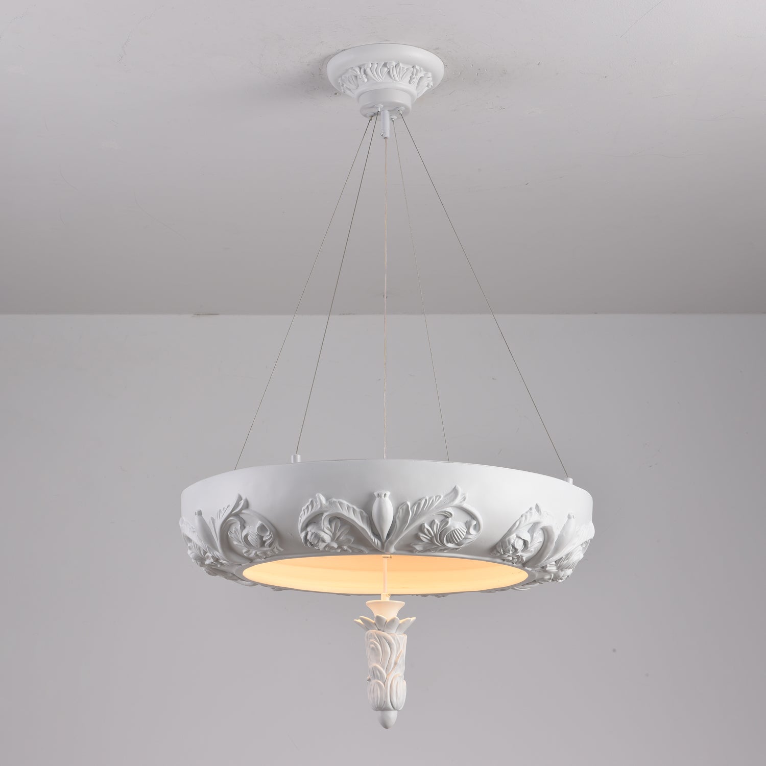 Rococo Lustre Suspension en Plâtre