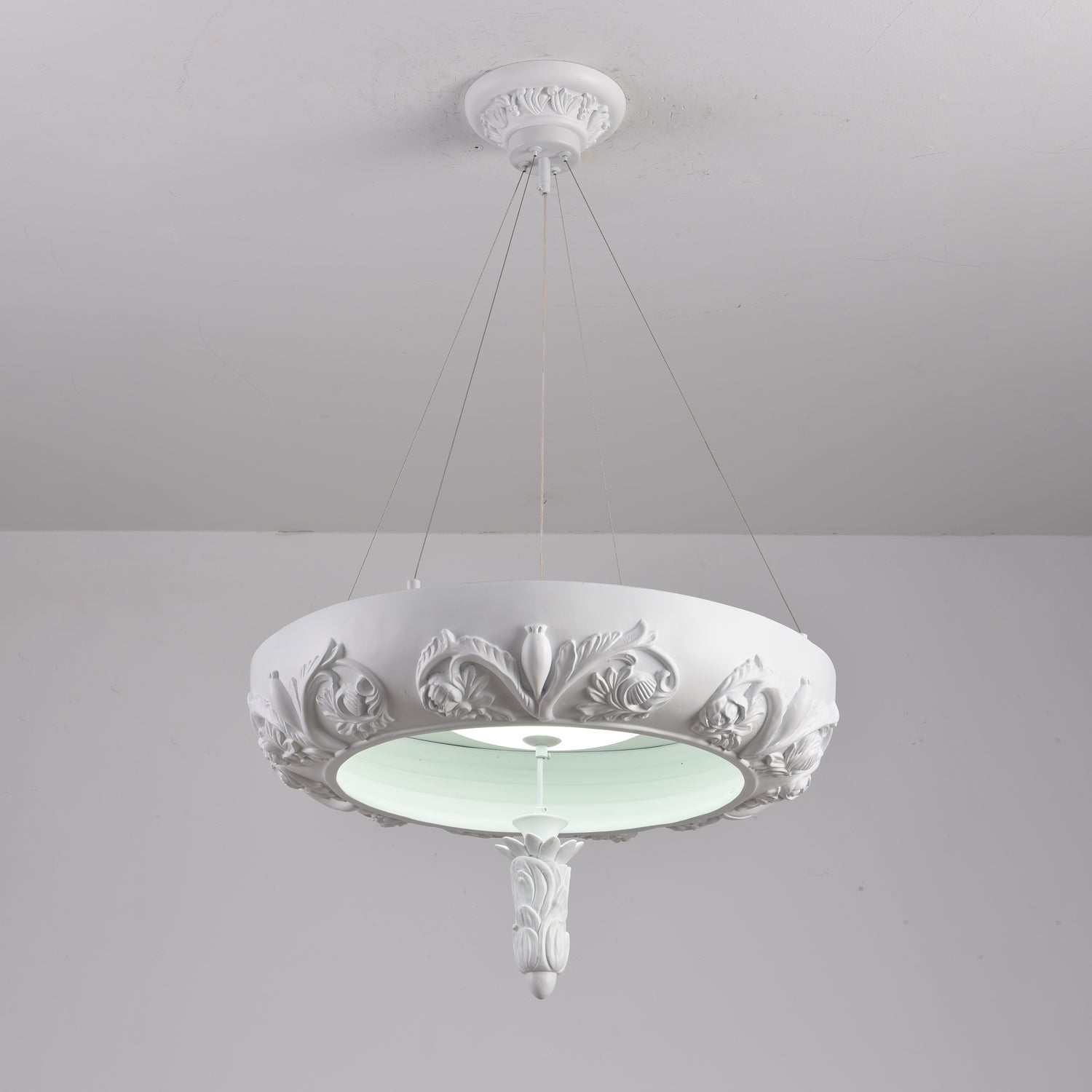 Rococo Lustre Suspension en Plâtre