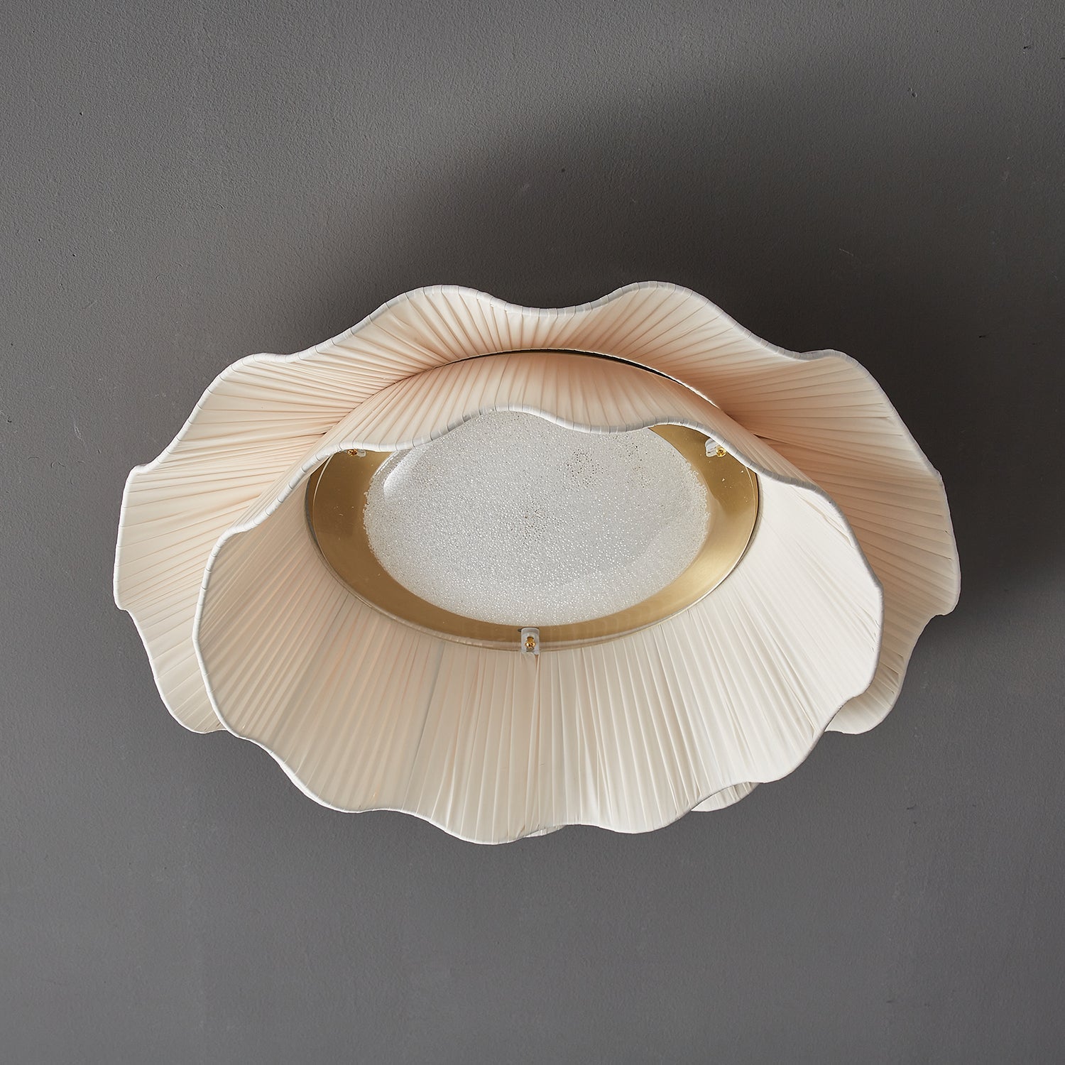 Mylirira Plafonnier en Laiton Tissu Vague Élégance Premium