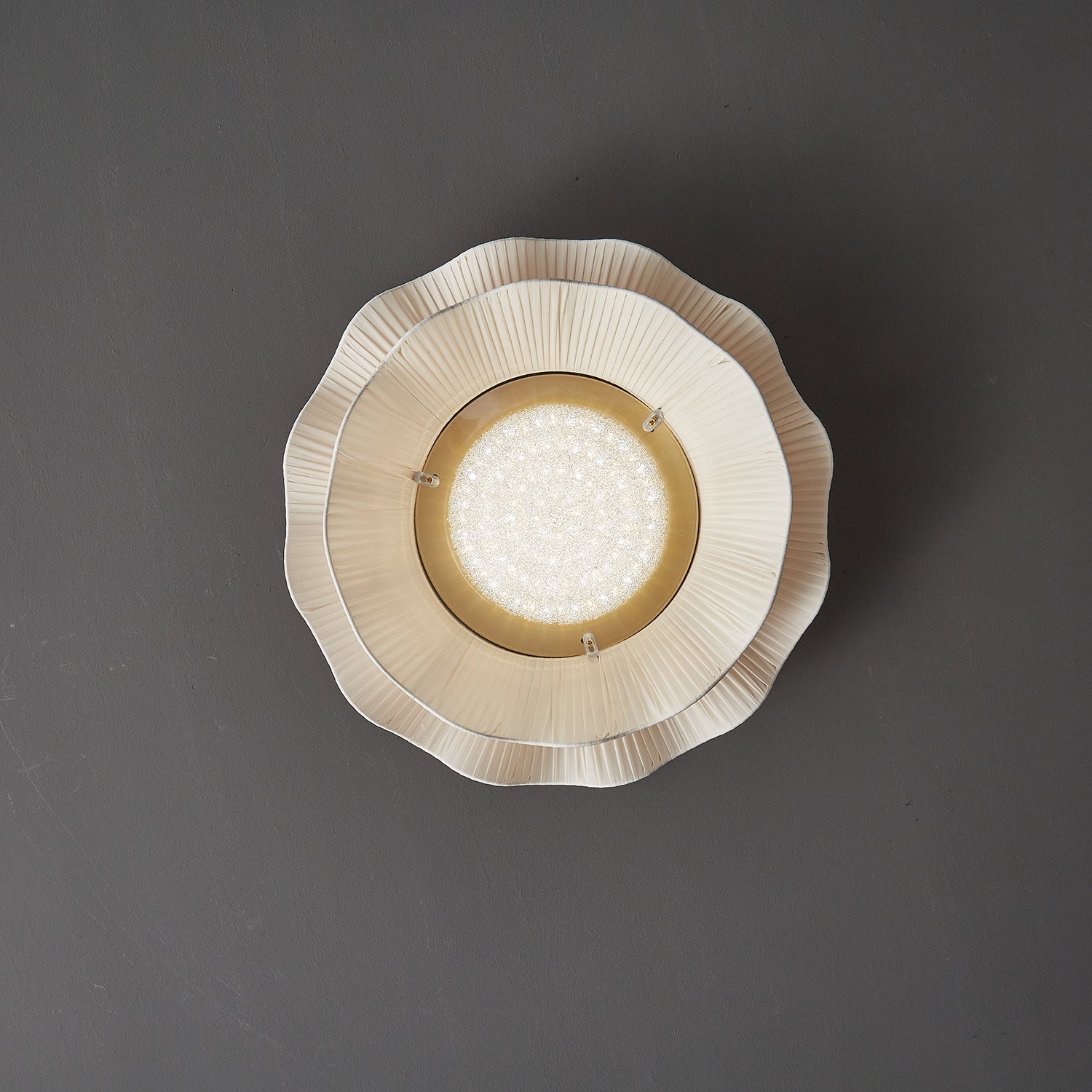 Mylirira Plafonnier en Laiton Tissu Vague Élégance Premium