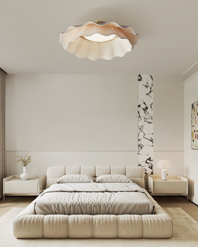 Mylirira Plafonnier en Laiton Tissu Vague Élégance Premium