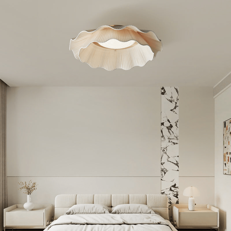 Mylirira Plafonnier en Laiton Tissu Vague Élégance Premium