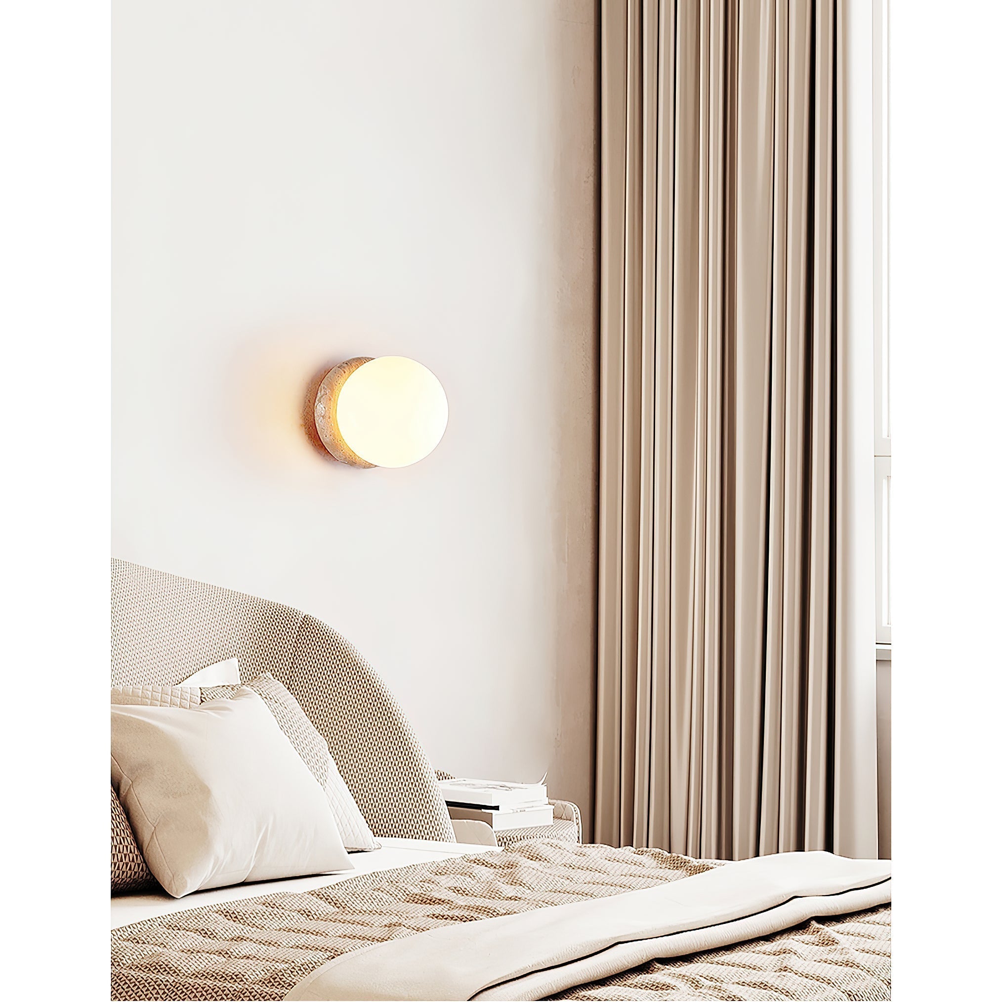 Blikuvys Moderne Minimaliste Travertin Verre Applique Murale