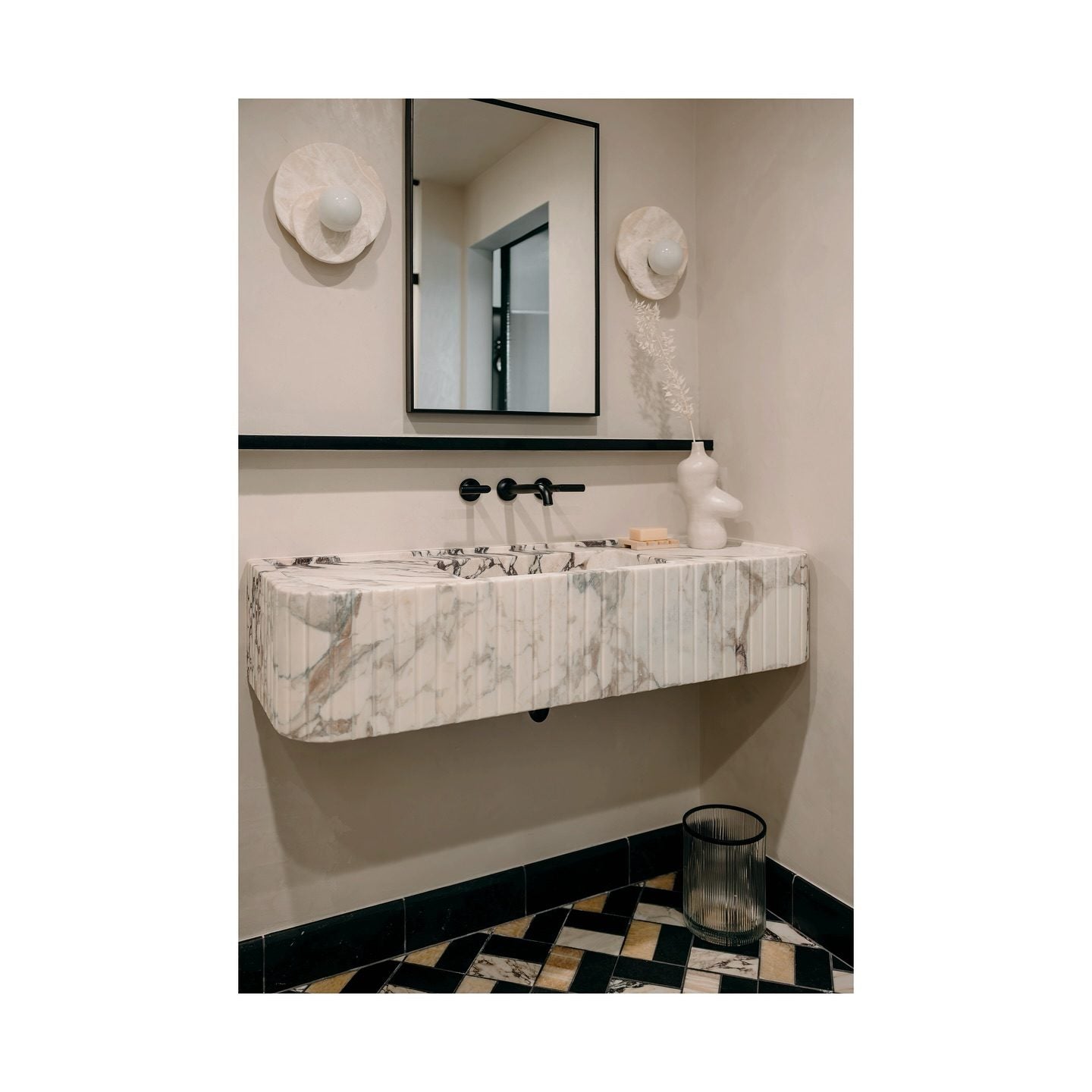 Astr Moderne Minimaliste Unique Pierre Verre Applique Murale