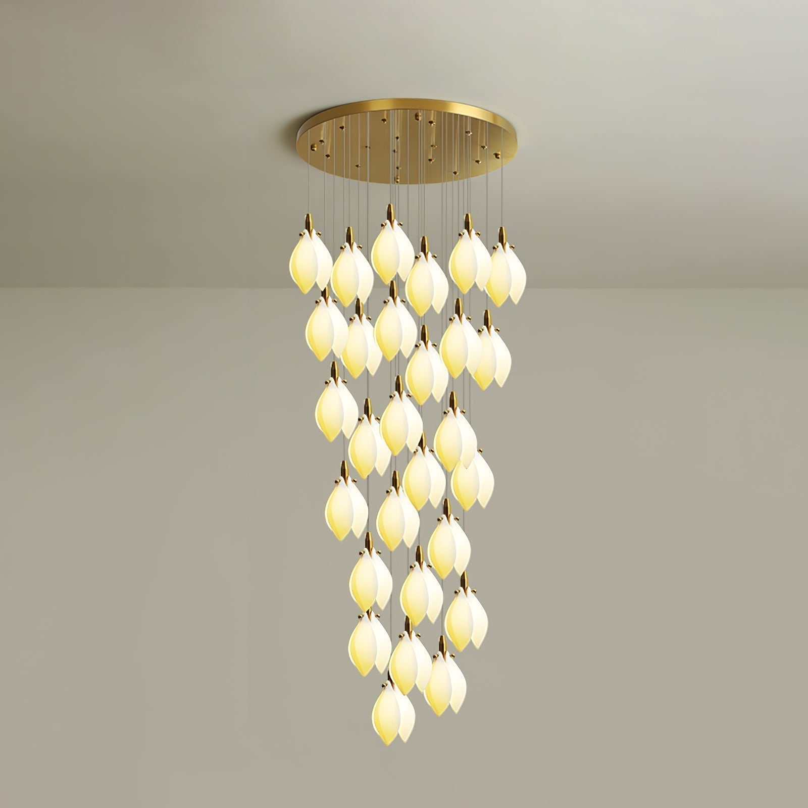 Caphayra Lustre en Céramique Florale et Laiton