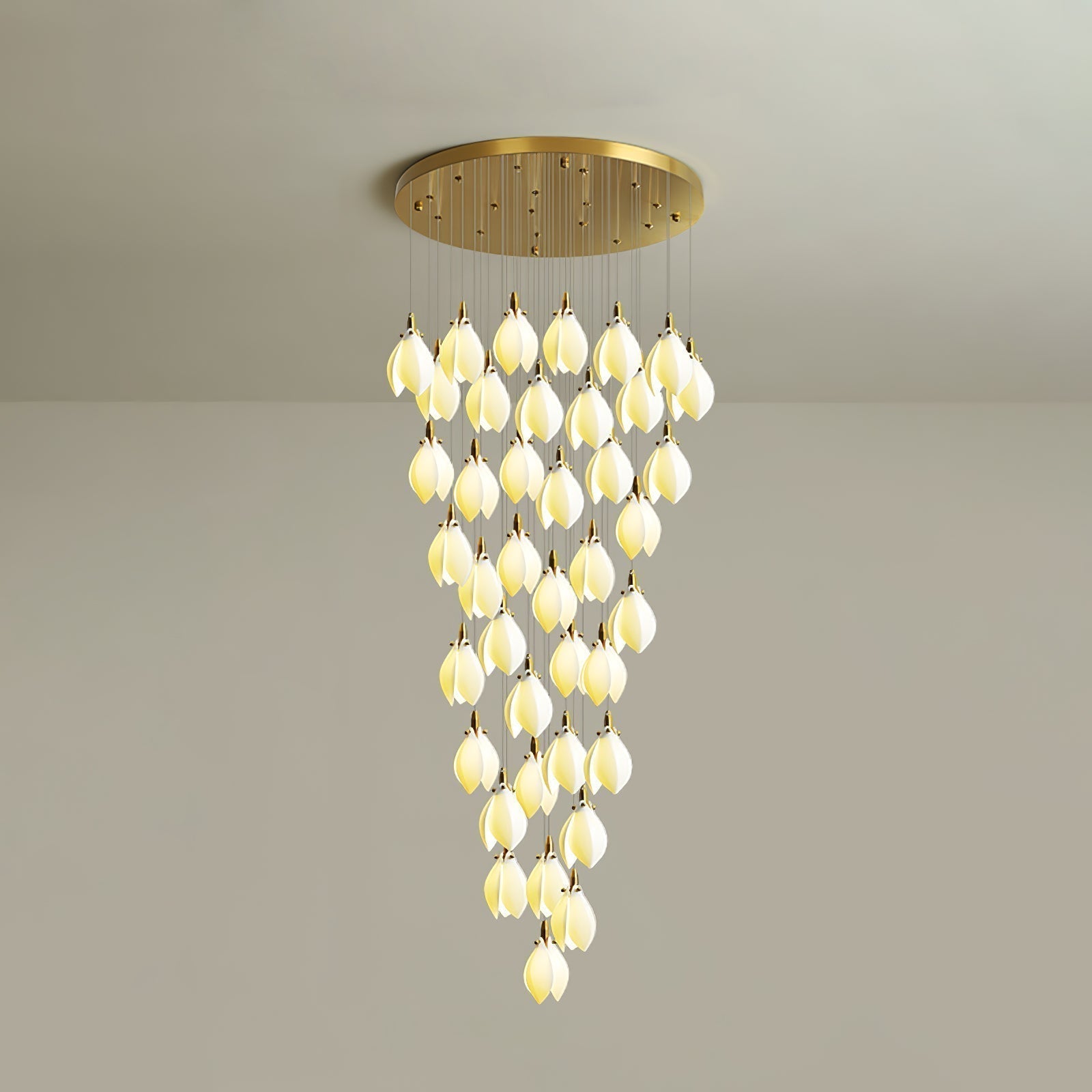Caphayra Lustre en Céramique Florale et Laiton
