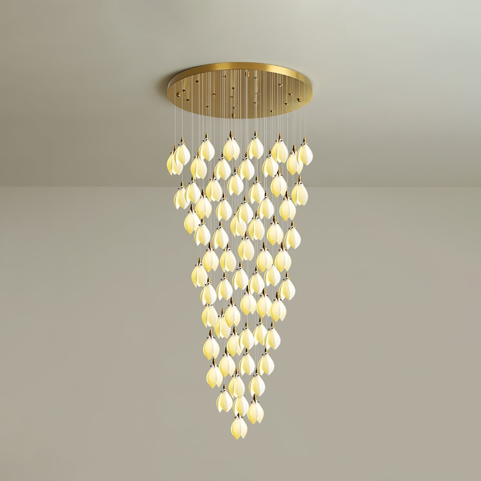 Caphayra Lustre en Céramique Florale et Laiton