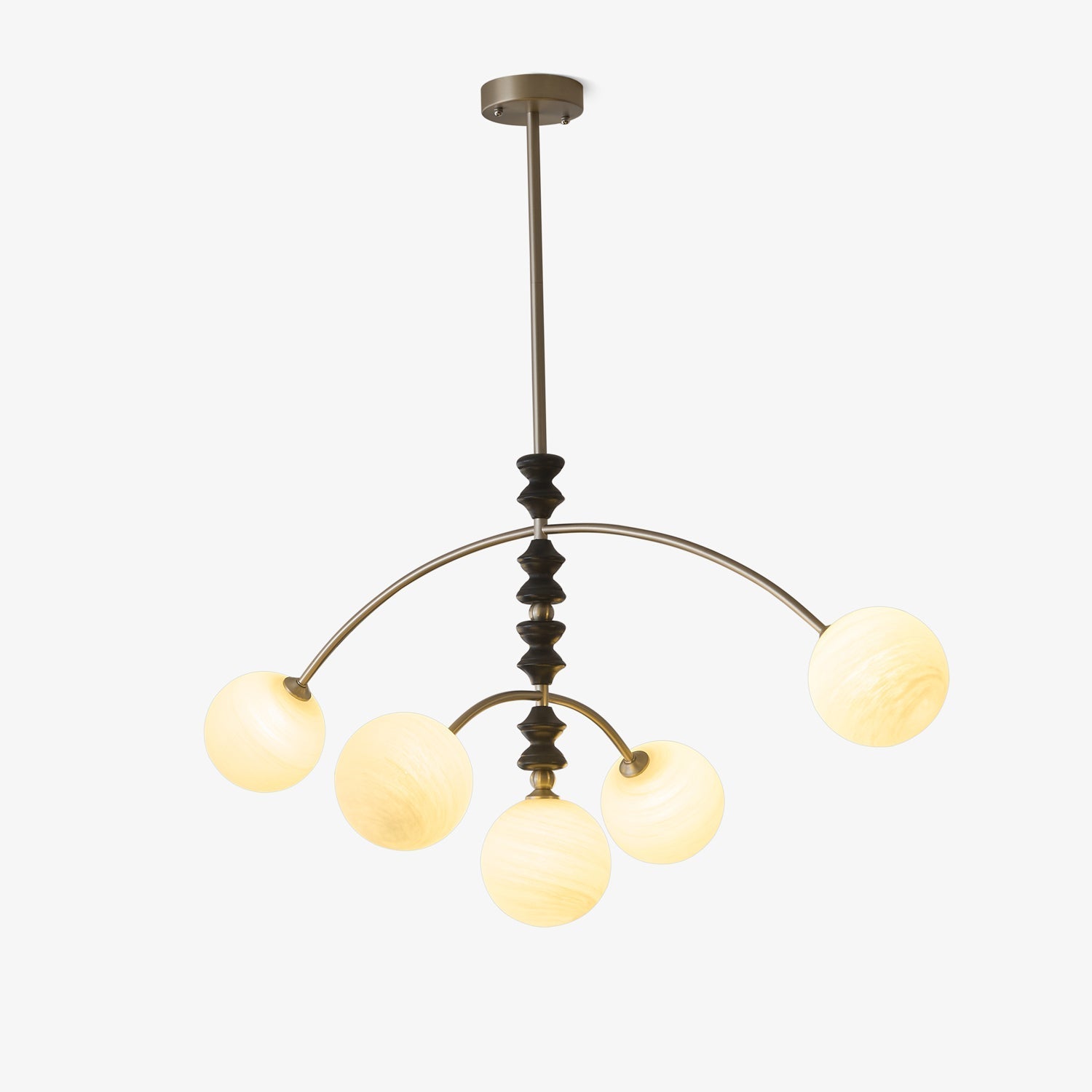 Cucarara Lustre Nordique Traditionnel Artistique en Bois à Arc