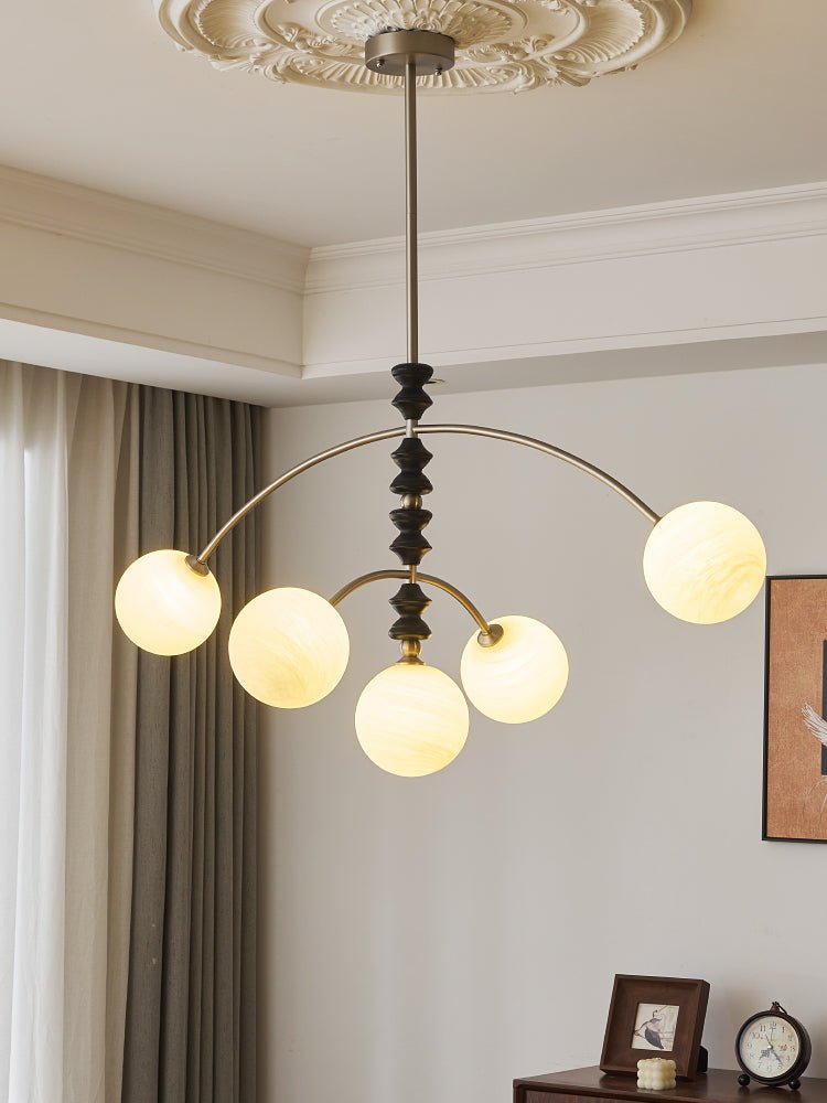 Cucarara Lustre Nordique Traditionnel Artistique en Bois à Arc