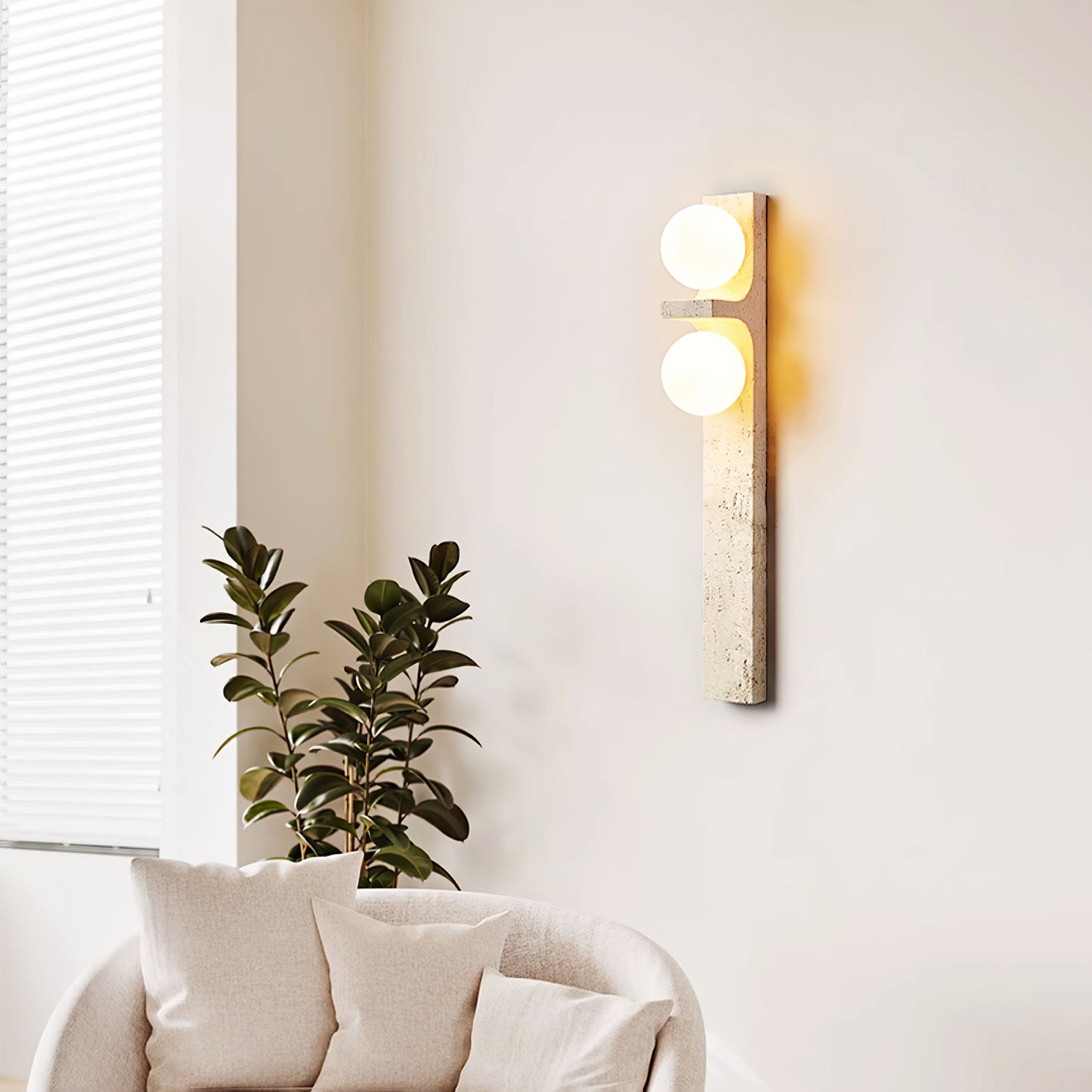 Cassiopeia Applique Murale Minimaliste en Travertin