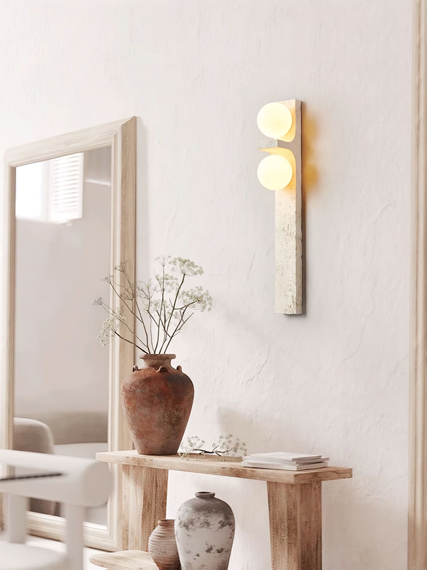 Cassiopeia Applique Murale Minimaliste en Travertin