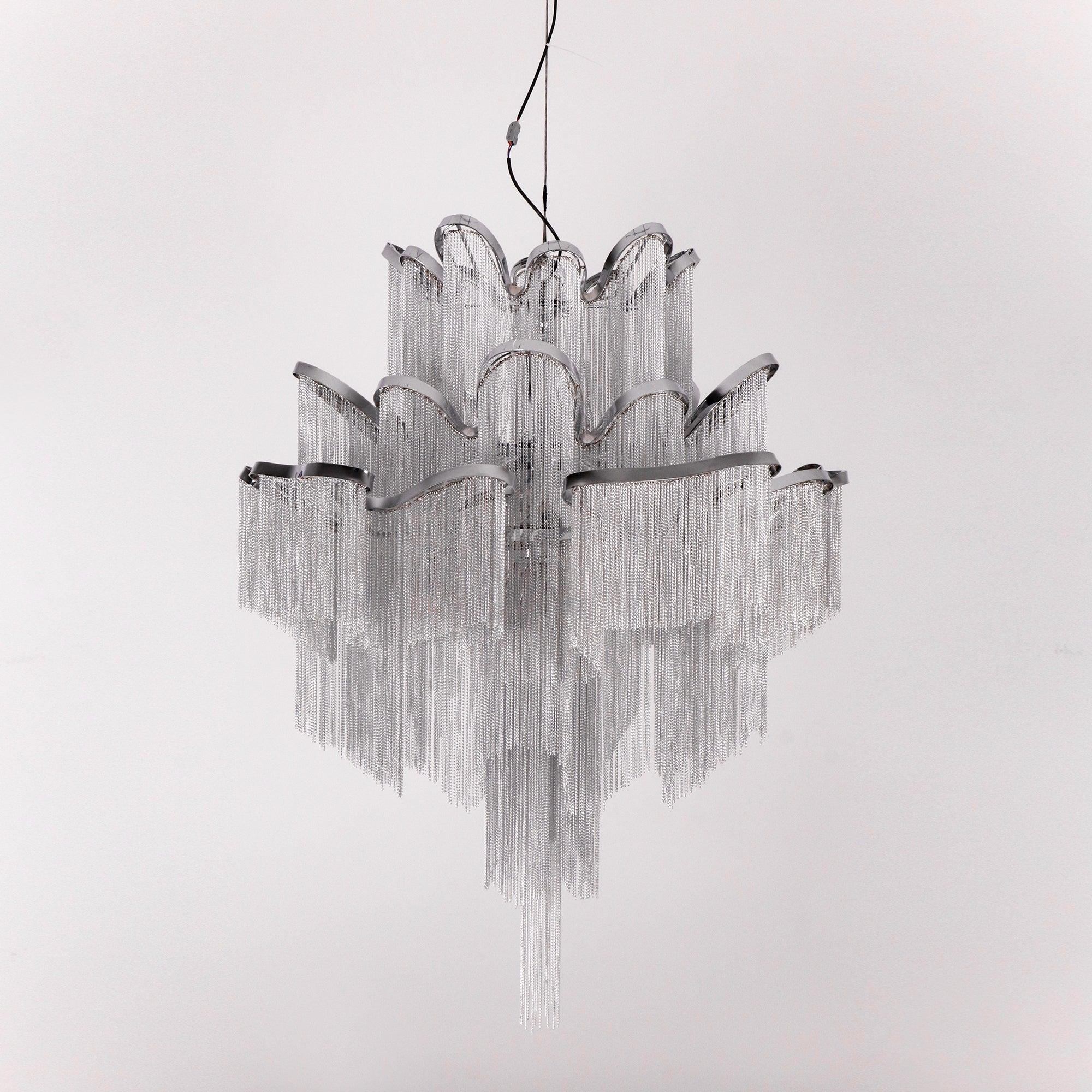 Lustra Suspension Lampe Chaîne en Nickel Coulant