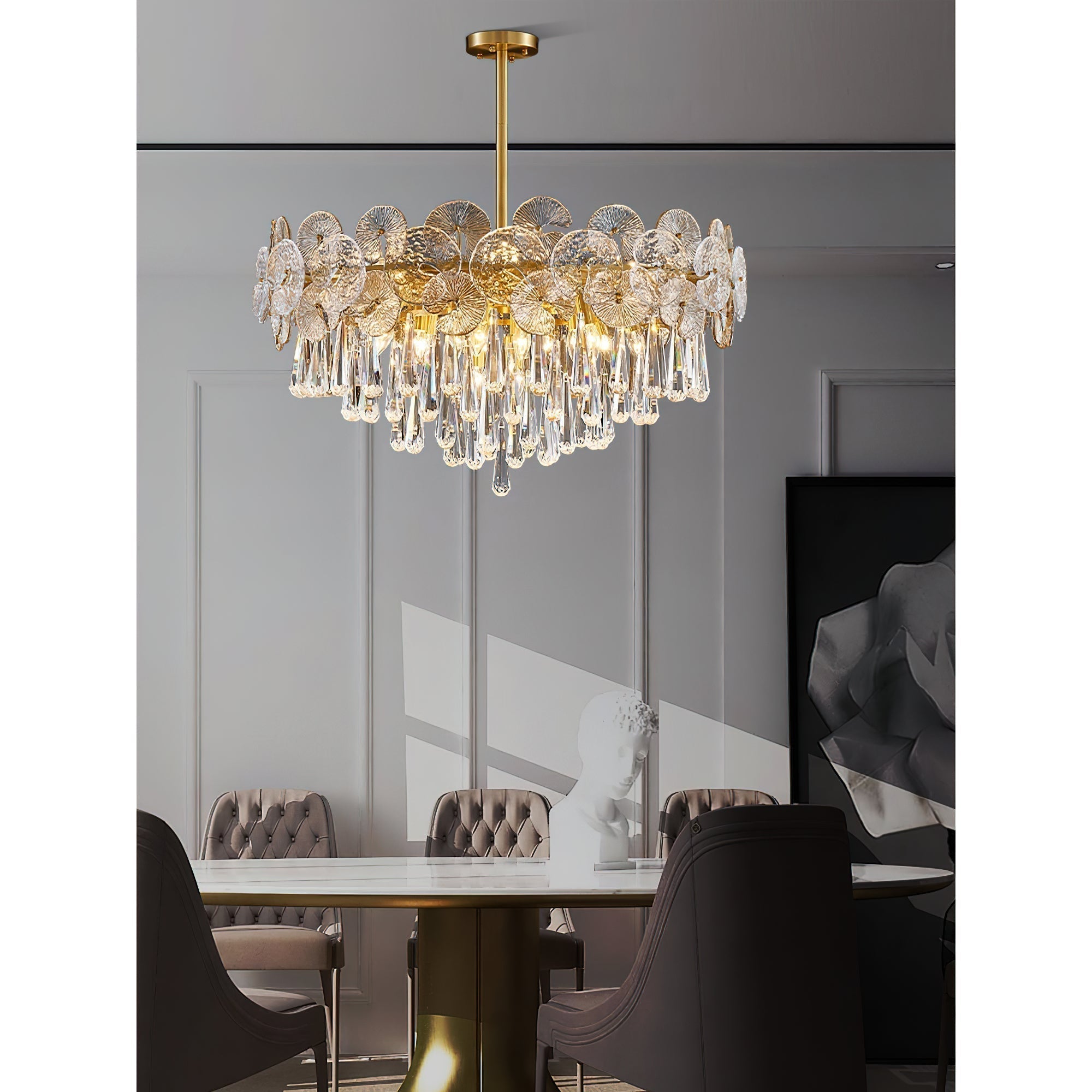 Caeluvyo Postmodern Luxe Élégance Cristal Lustre