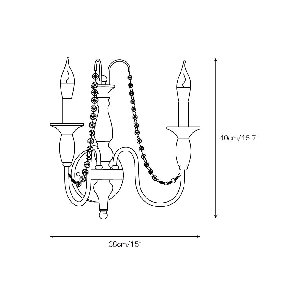 Jarnbruvys Traditionnel Bougie Métal Cristal Applique Murale
