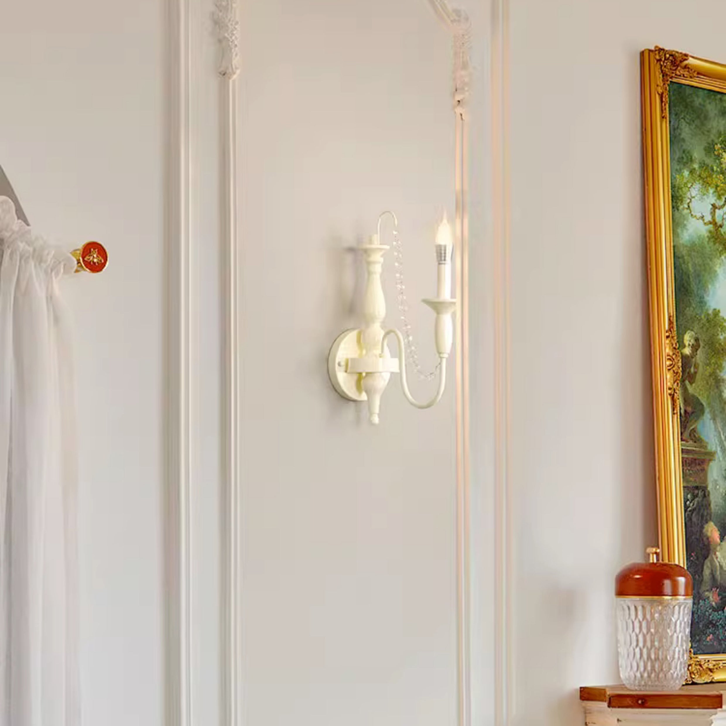 Jarnbruvys Traditionnel Bougie Métal Cristal Applique Murale