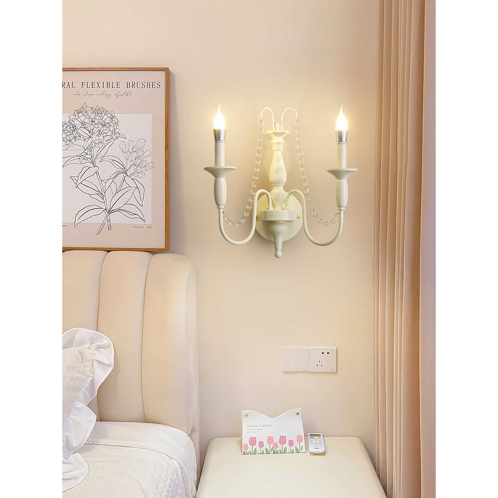 Jarnbruvys Traditionnel Bougie Métal Cristal Applique Murale