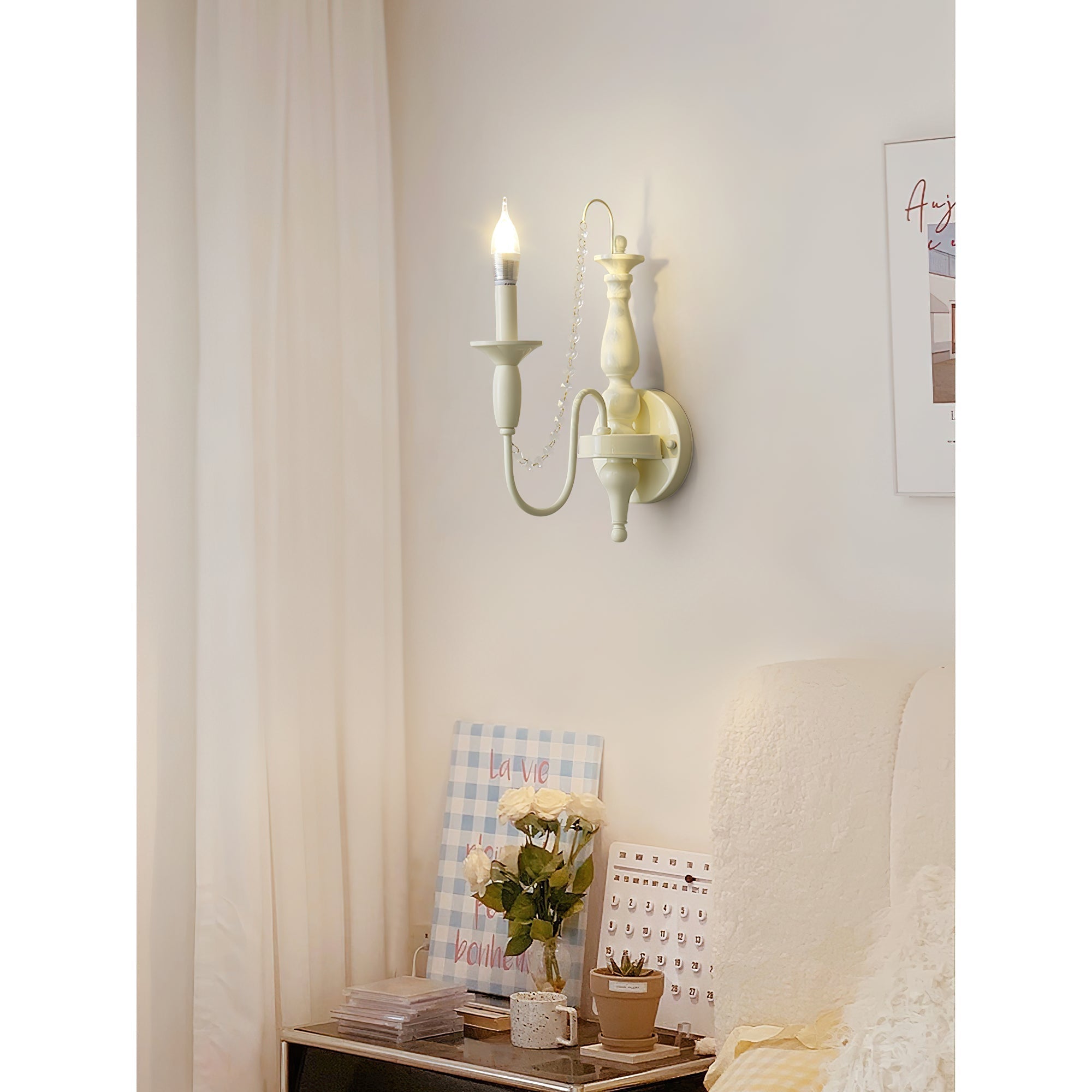 Jarnbruvys Traditionnel Bougie Métal Cristal Applique Murale