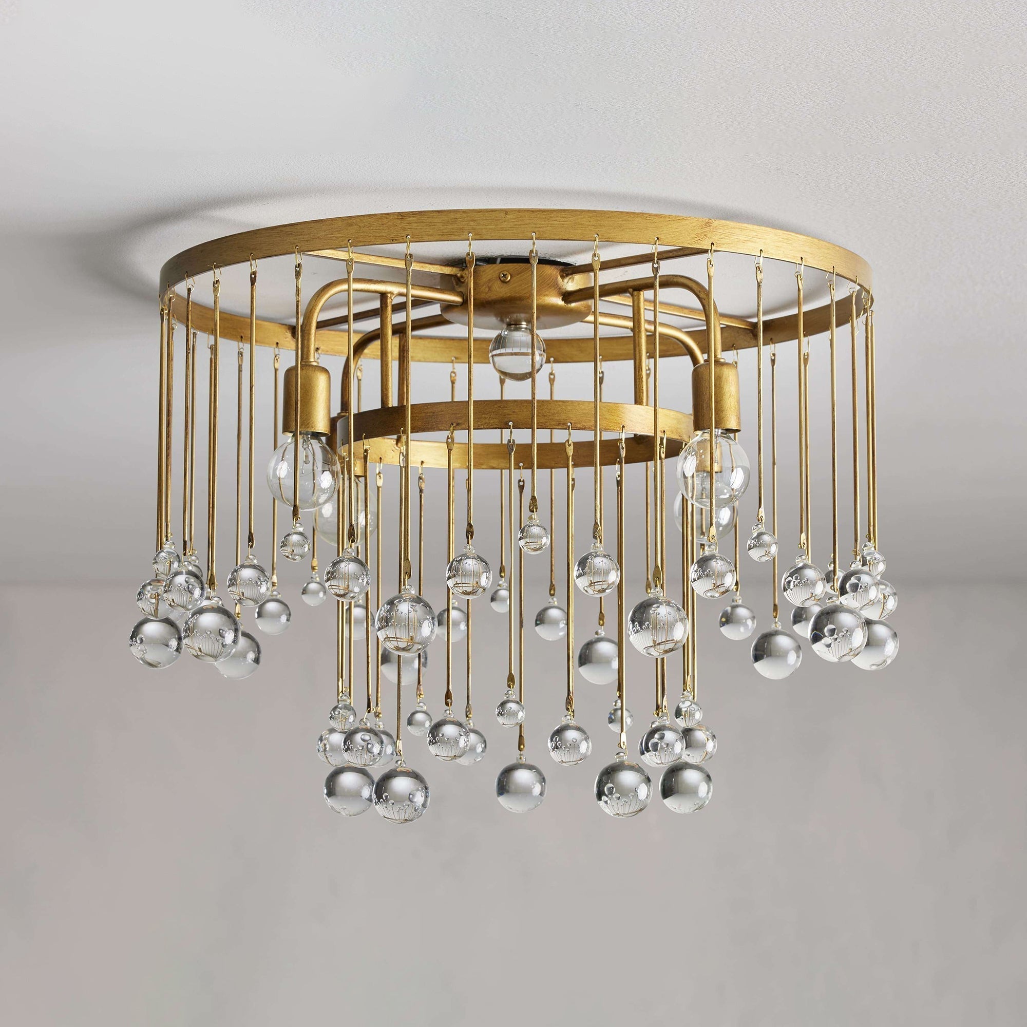 Fljotuvyo Postmodern Luxe Laiton Cristal Montage Encastré Plafonnier