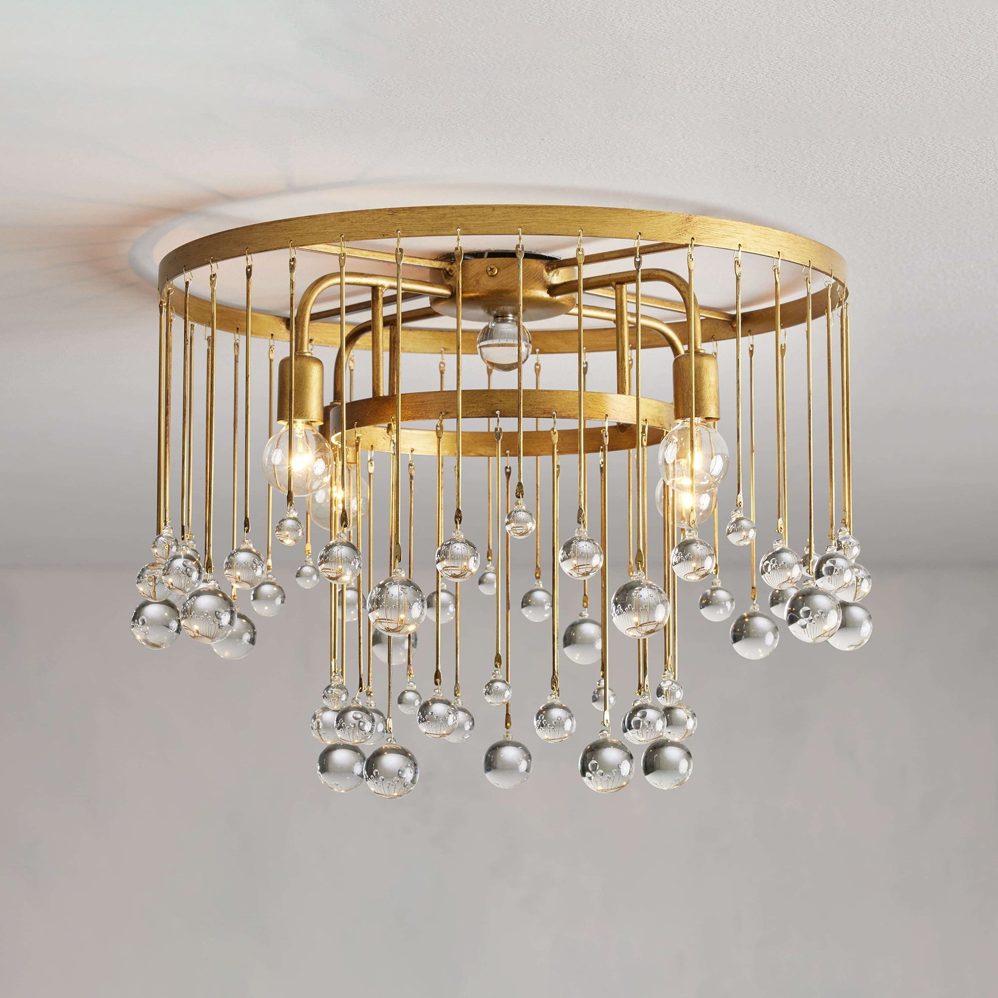 Fljotuvyo Postmodern Luxe Laiton Cristal Montage Encastré Plafonnier