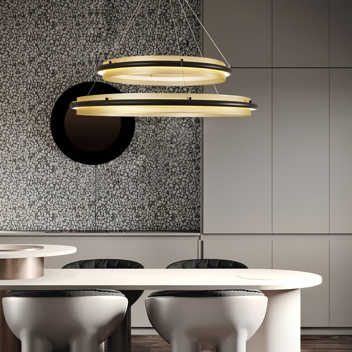 Himinuvyo Moderne Minimaliste LED Acrylique Métal Lustre