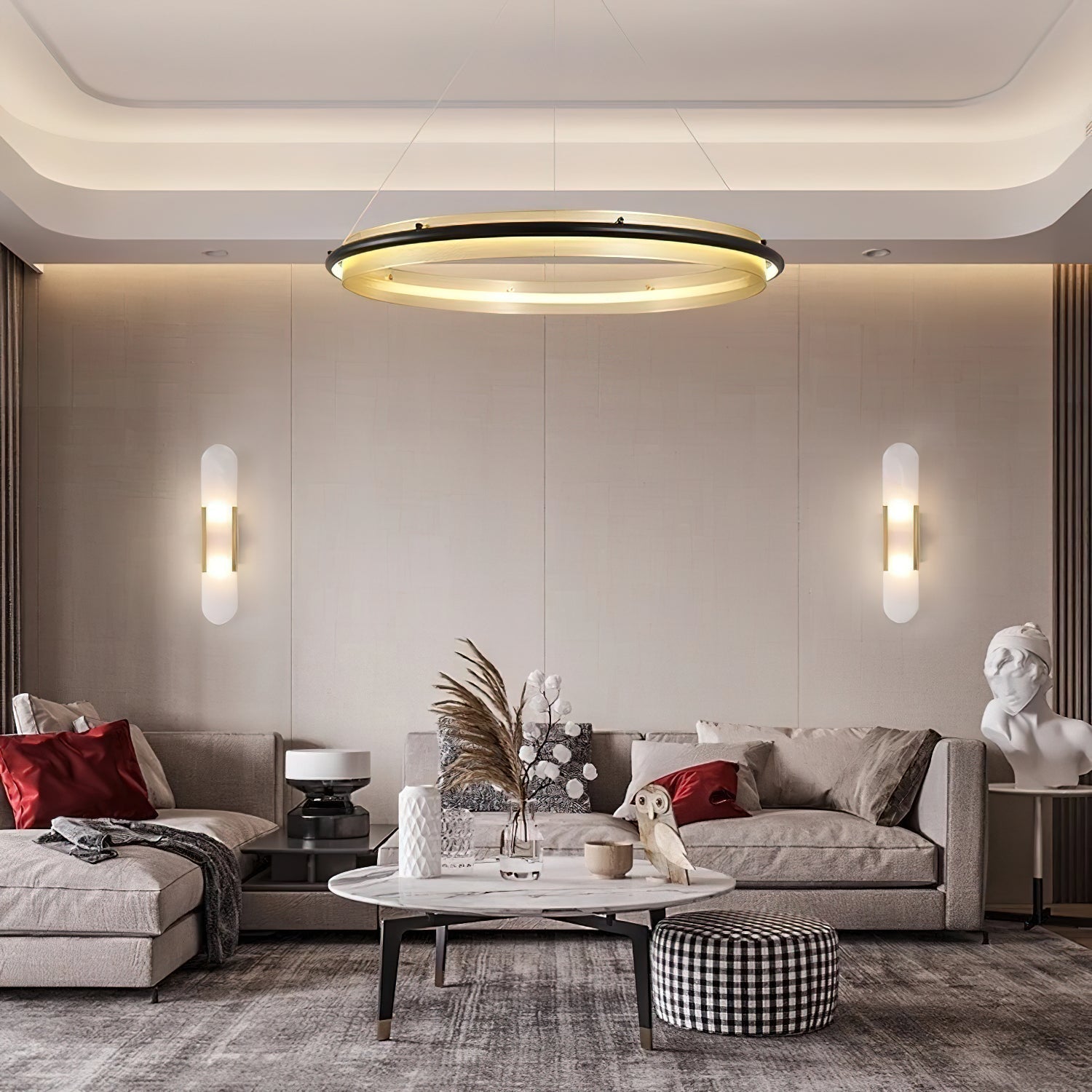 Himinuvyo Moderne Minimaliste LED Acrylique Métal Lustre