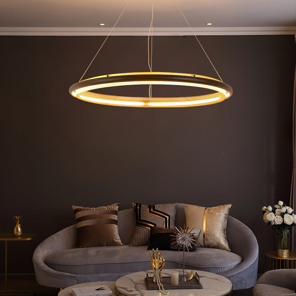 Himinuvyo Moderne Minimaliste LED Acrylique Métal Lustre