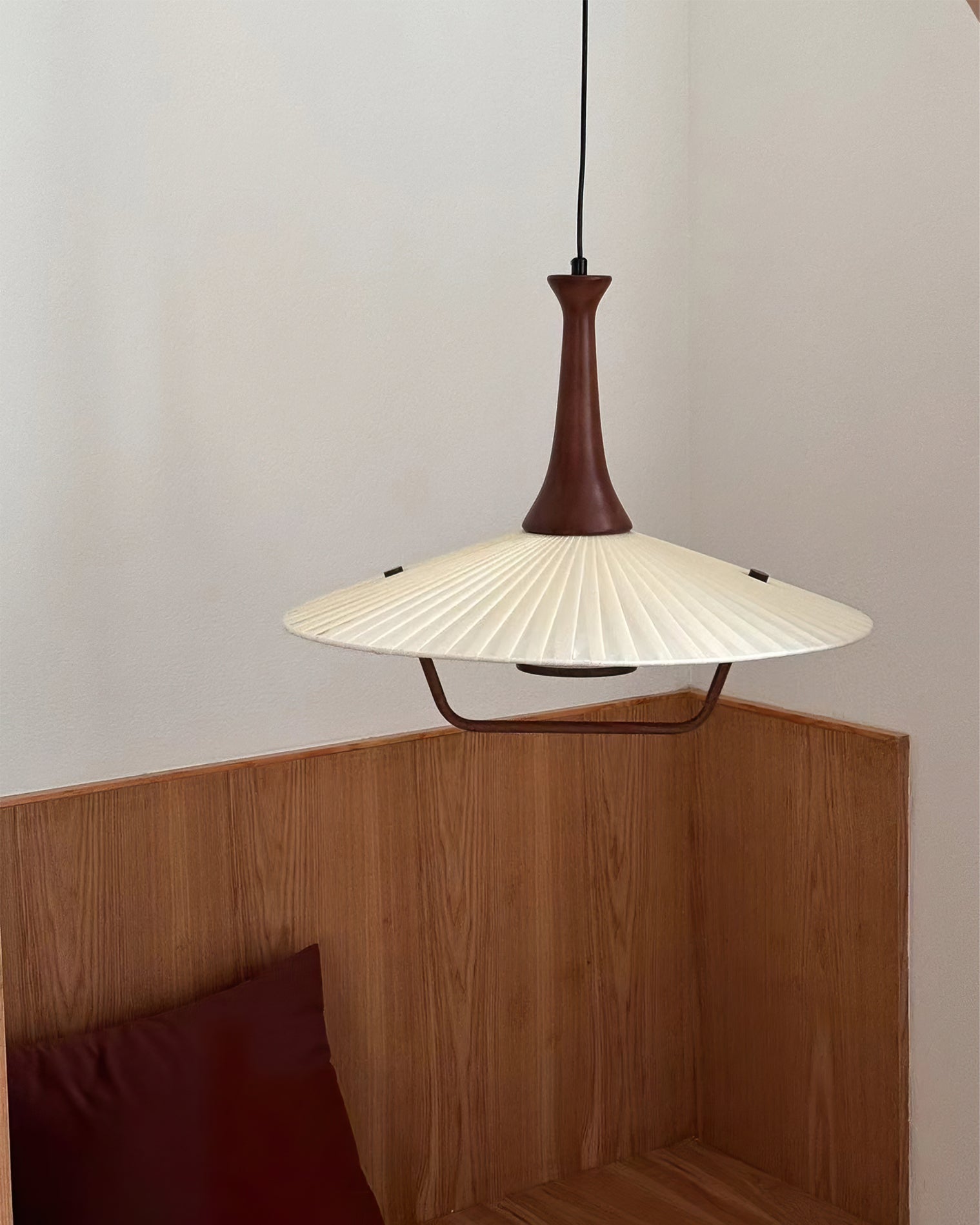 Vionne Suspension en bois et blanc style milieu du siècle