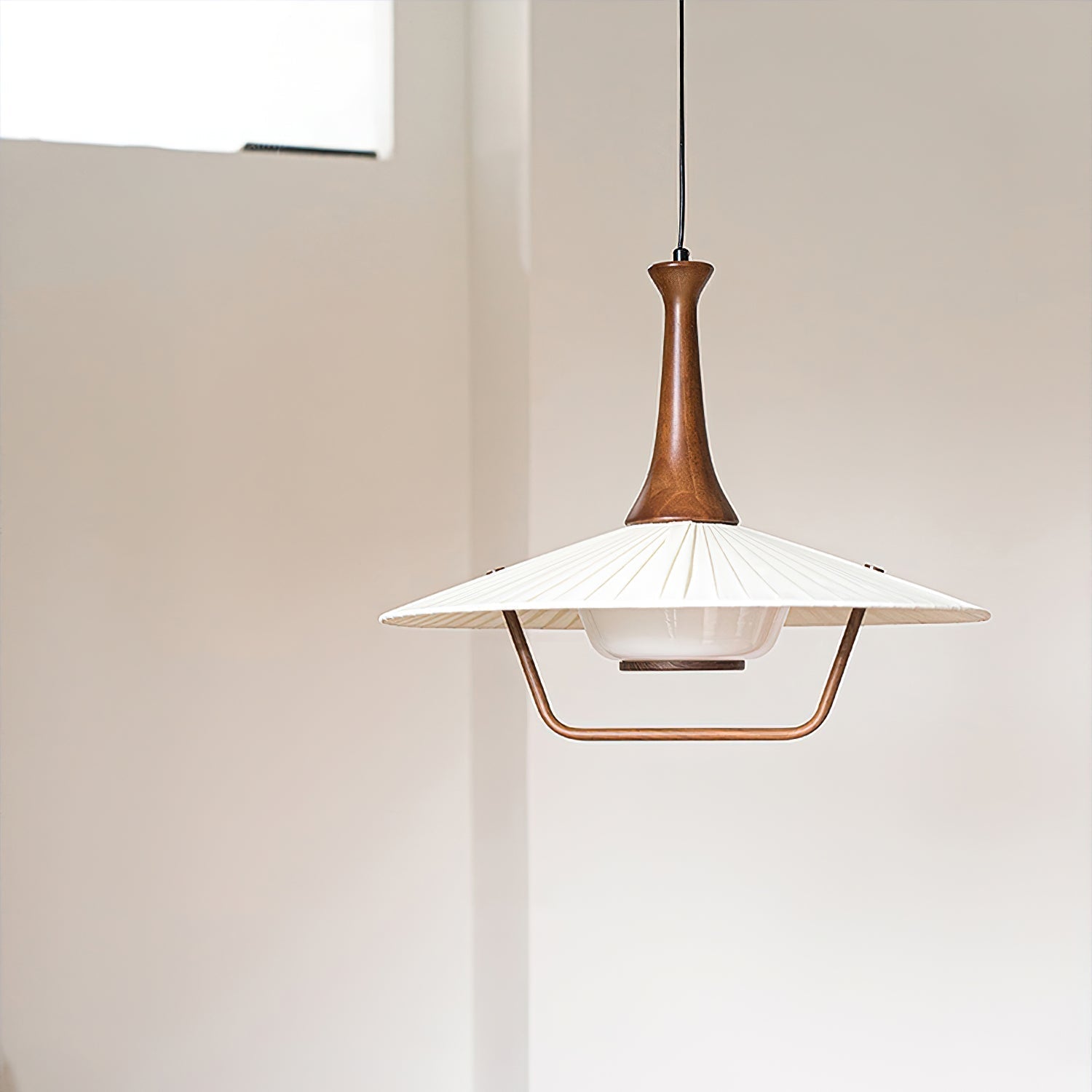 Vionne Suspension en bois et blanc style milieu du siècle
