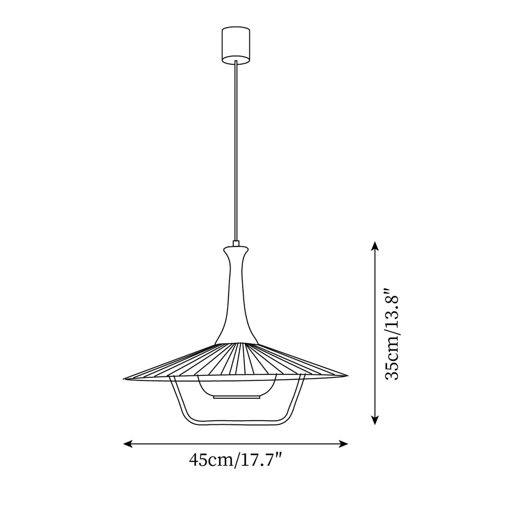 Vionne Suspension en bois et blanc style milieu du siècle
