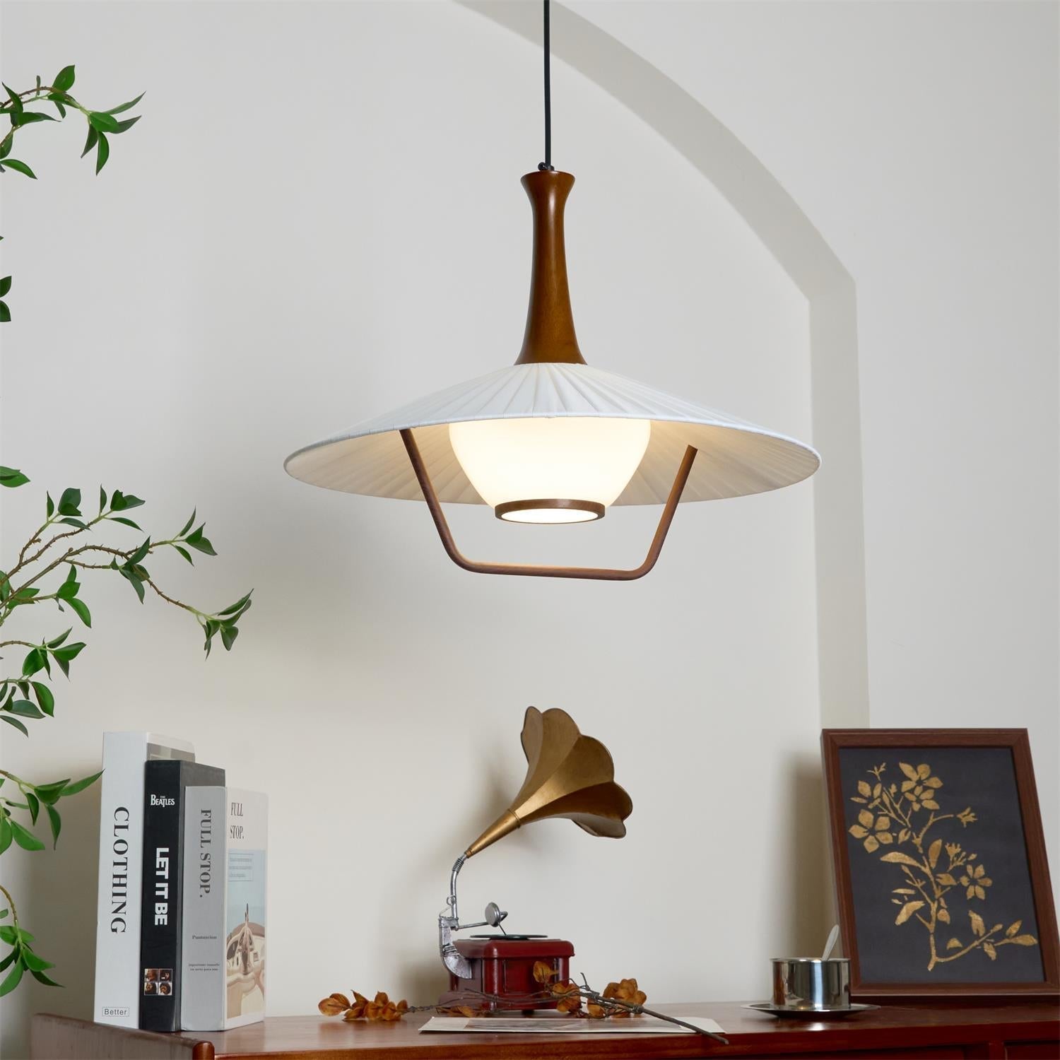 Vionne Suspension en bois et blanc style milieu du siècle