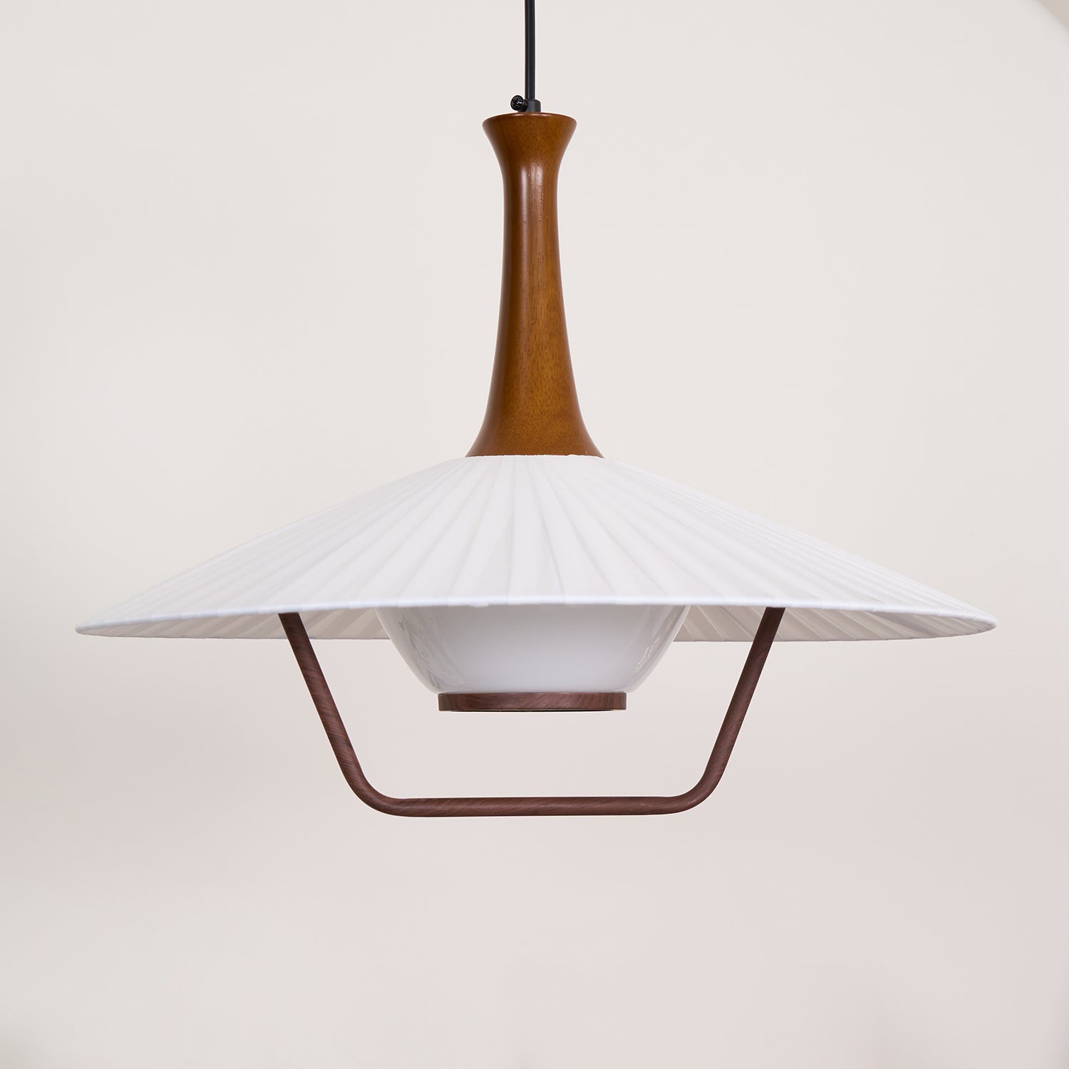 Vionne Suspension en bois et blanc style milieu du siècle