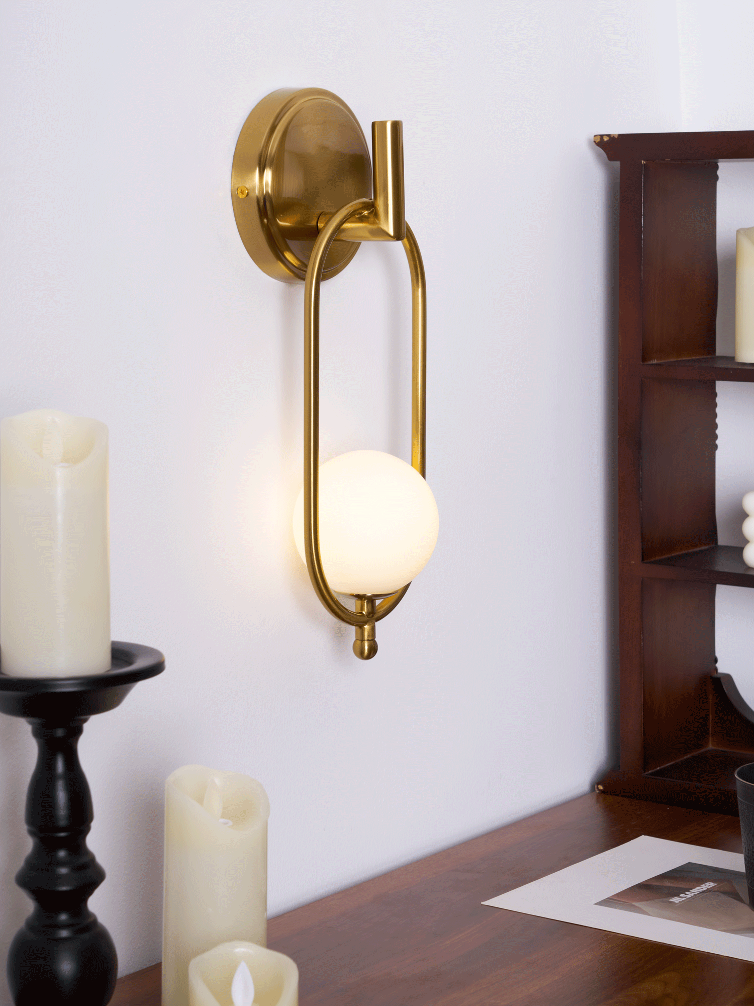 Cumirisra Moderne Minimaliste Laiton Verre Applique Lumière
