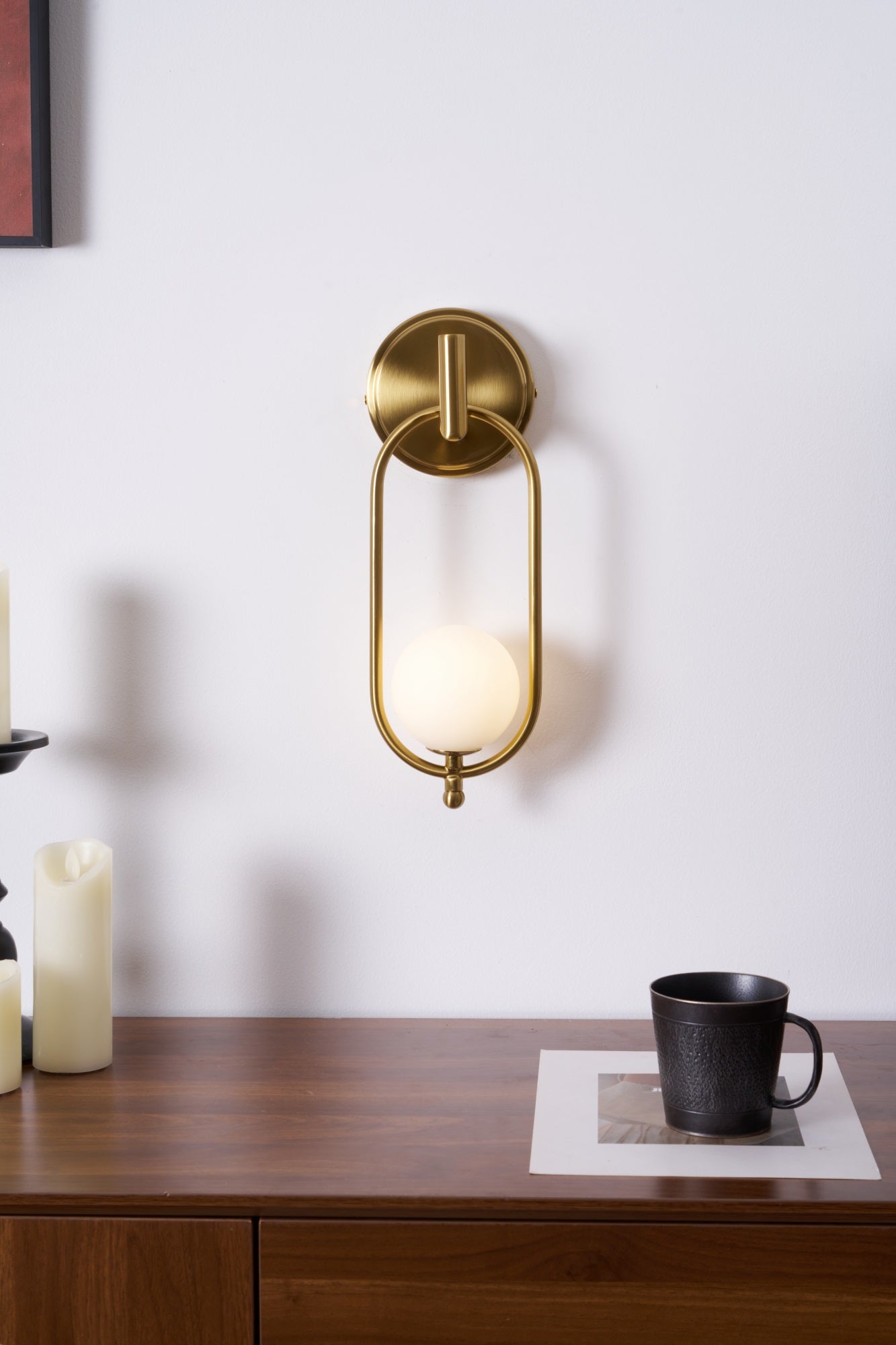 Cumirisra Moderne Minimaliste Laiton Verre Applique Lumière