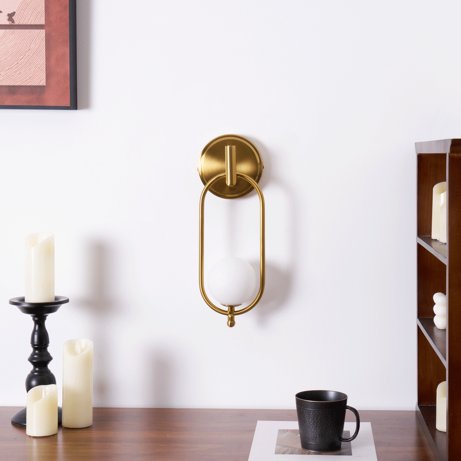 Cumirisra Moderne Minimaliste Laiton Verre Applique Lumière